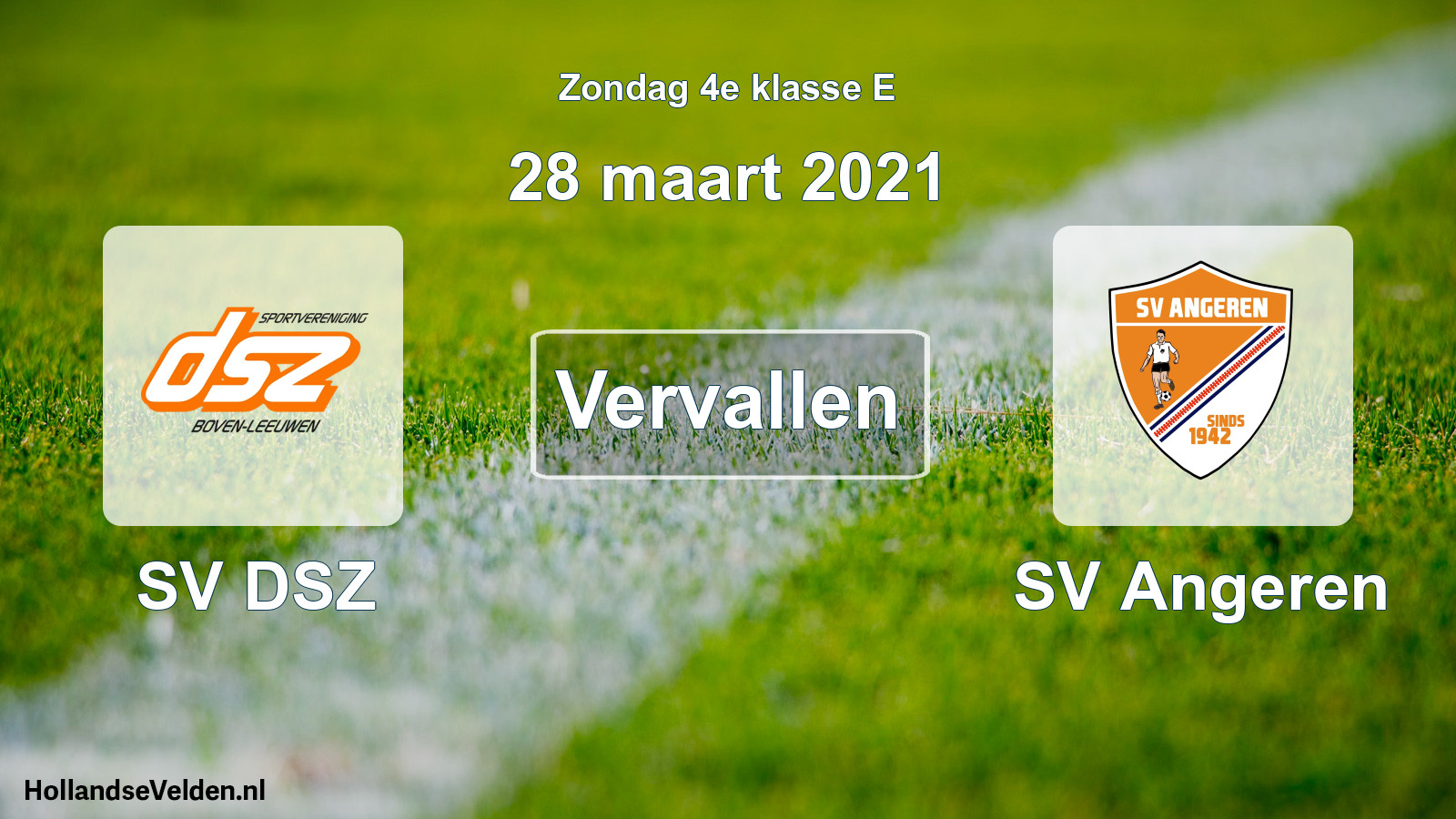 Scheduled Match: SV DSZ - SV Angeren (28 March 2021)