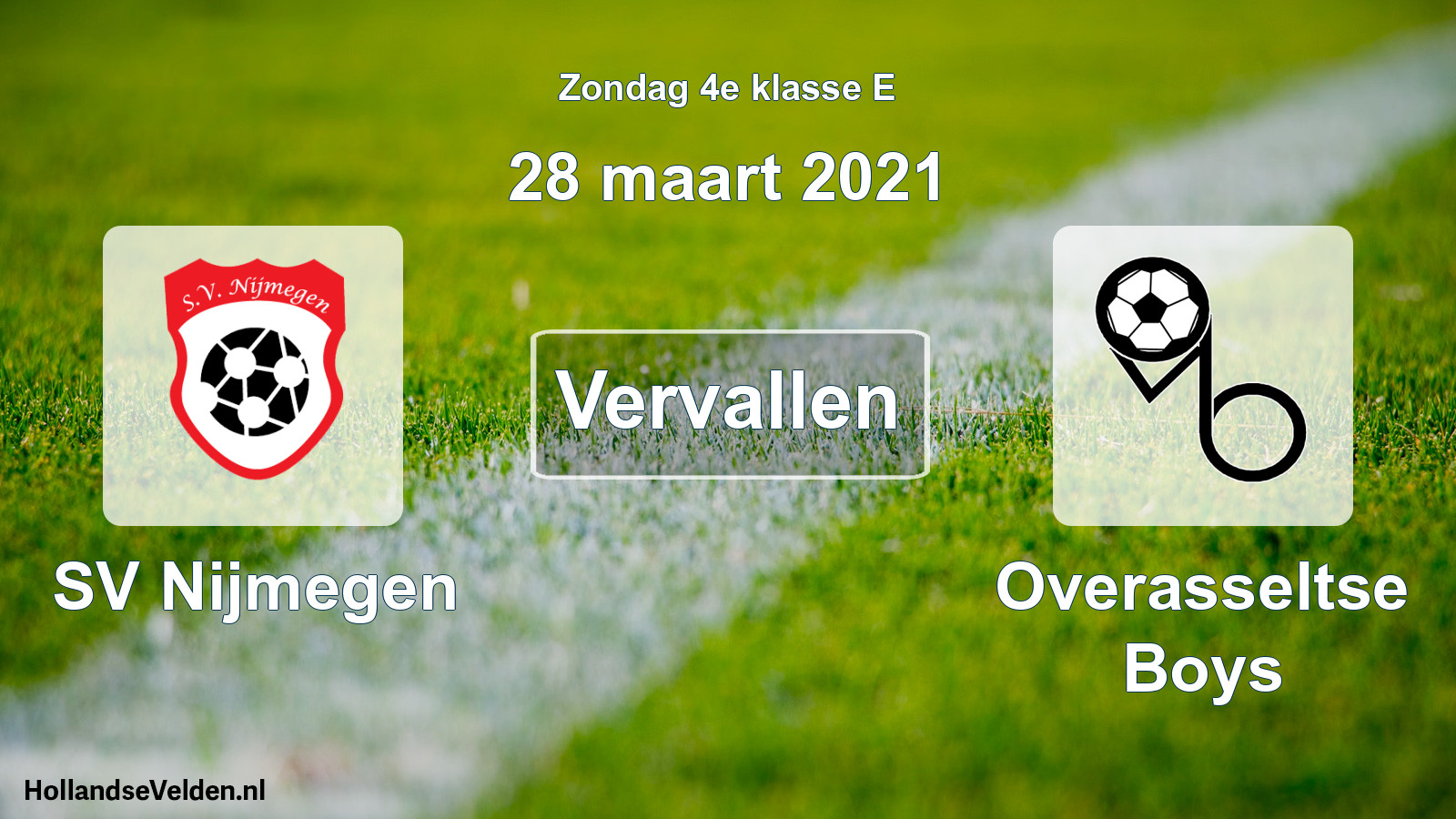 Scheduled Match: SV Nijmegen - Overasseltse Boys (28 March 2021)