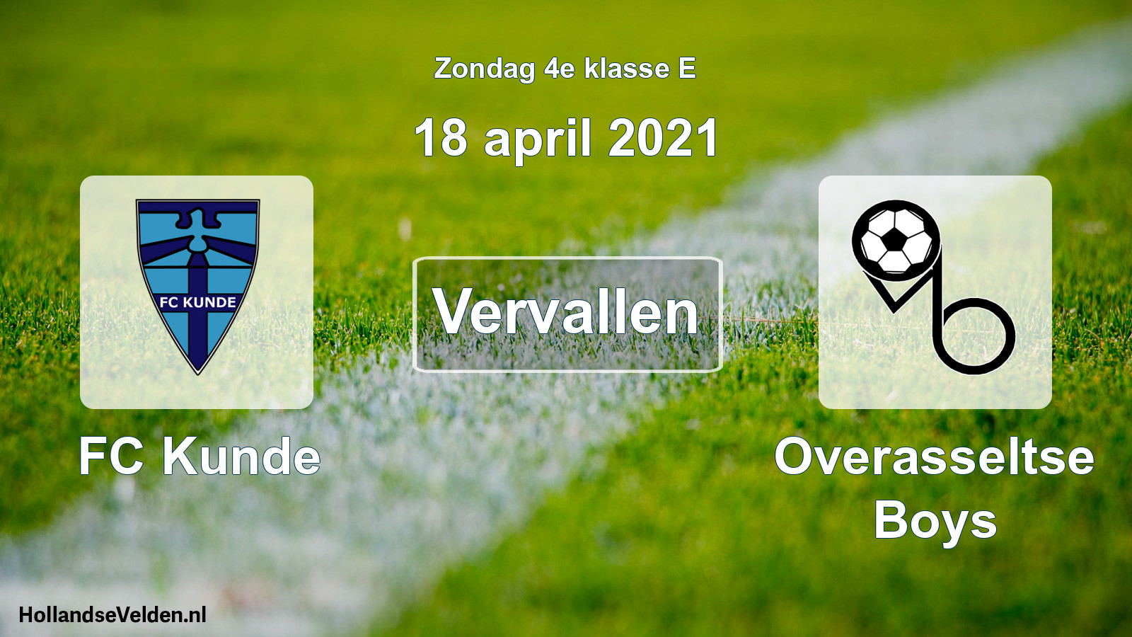Scheduled Match: FC Kunde - Overasseltse Boys (18 April 2021)