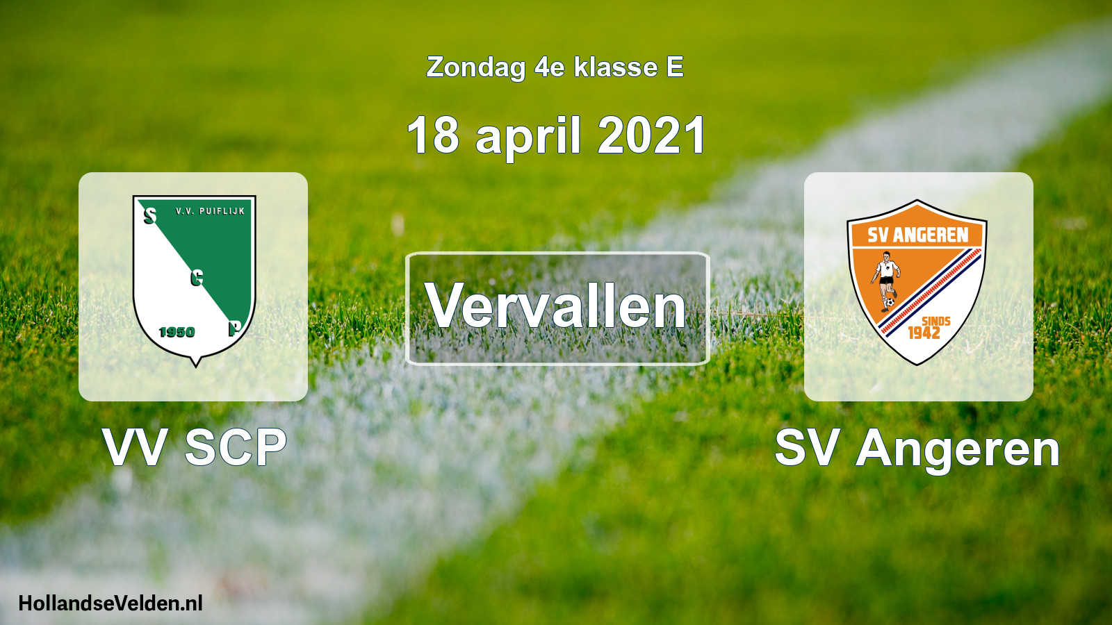 Scheduled Match: VV SCP - SV Angeren (18 April 2021)