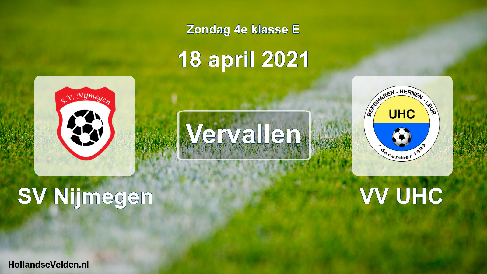 Scheduled Match: SV Nijmegen - VV UHC (18 April 2021)