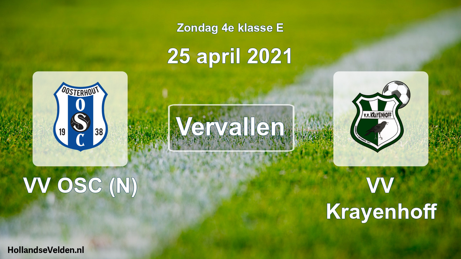 Scheduled Match: VV OSC (N) - VV Krayenhoff (25 April 2021)