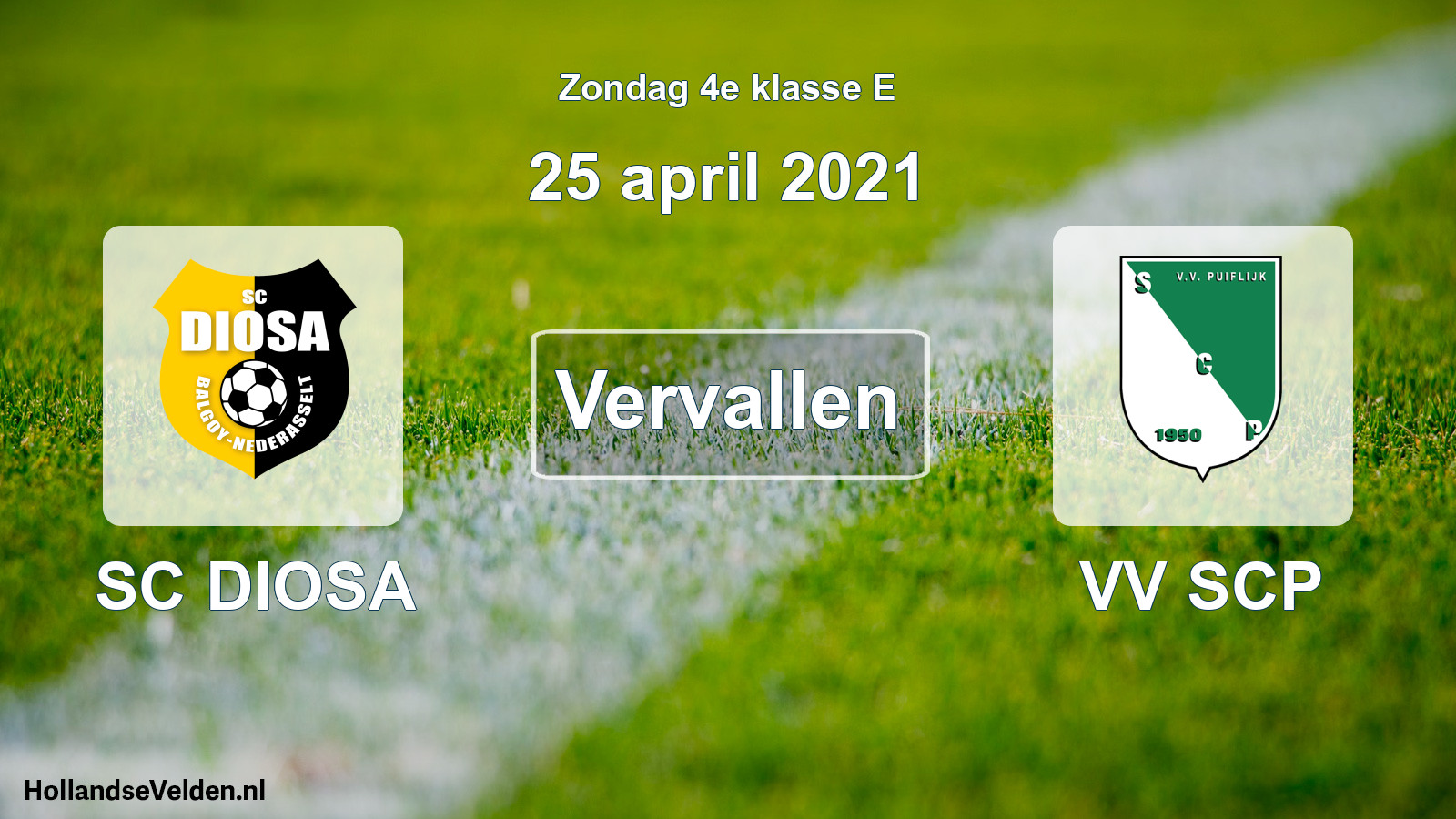Scheduled Match: SC DIOSA - VV SCP (25 April 2021)
