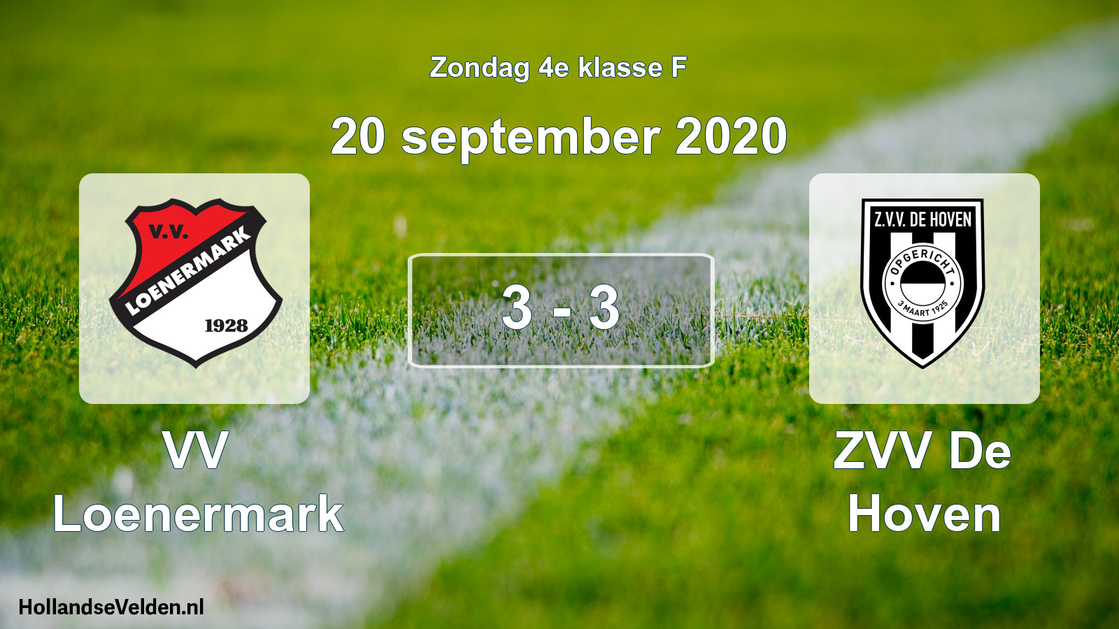 Total number of matches played: VV Loenermark - ZVV De Hoven 3 - 3 (20 September 2020)