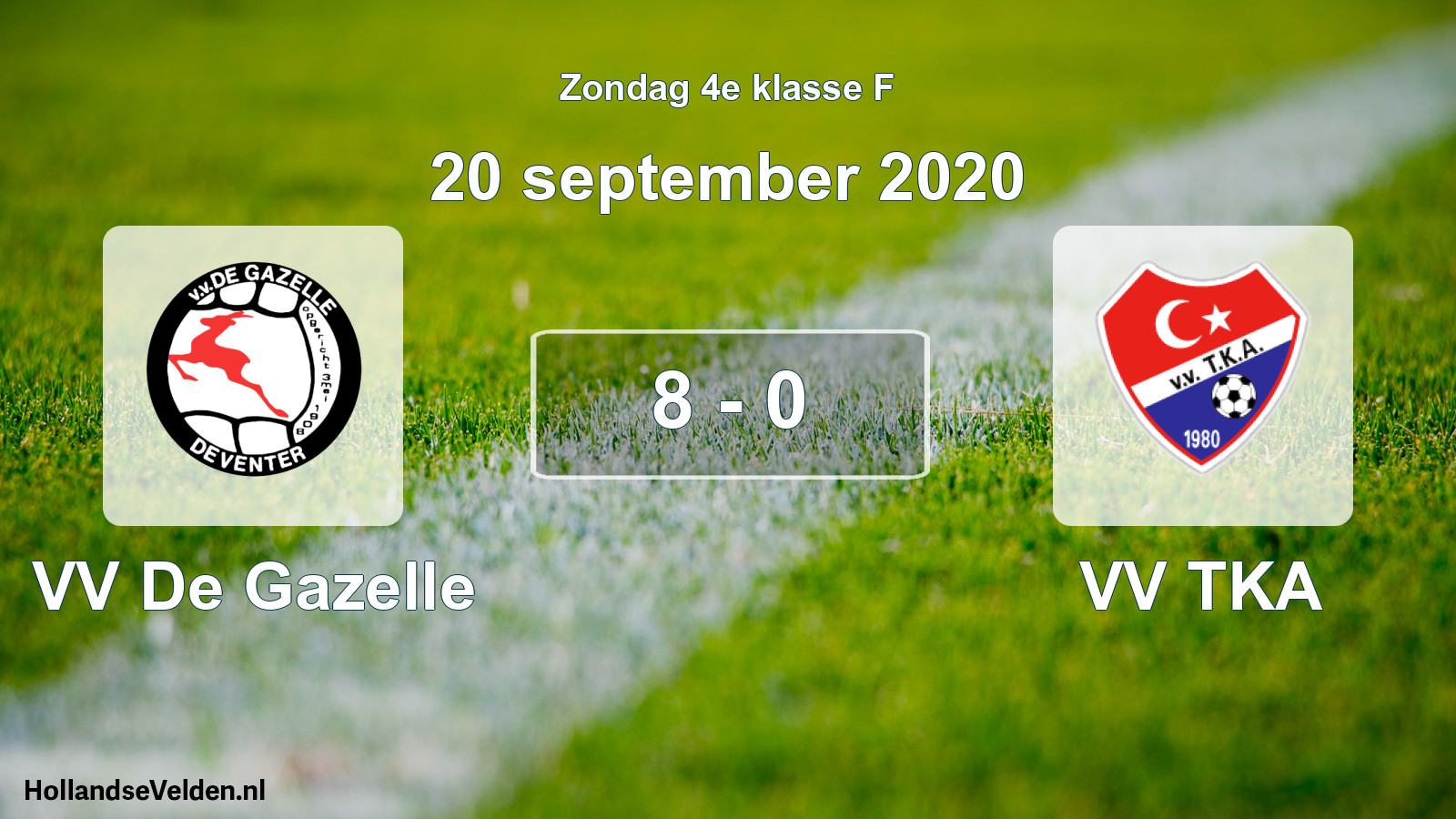 Total number of matches played: VV De Gazelle - VV TKA 8 - 0 (20 September 2020)