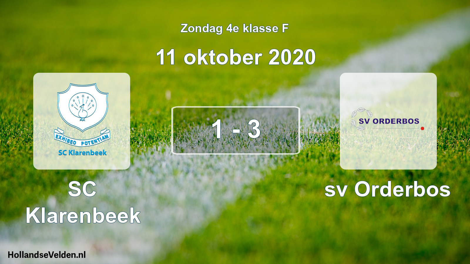 Total number of matches played: SC Klarenbeek - sv Orderbos 1 - 3 (11 October 2020)