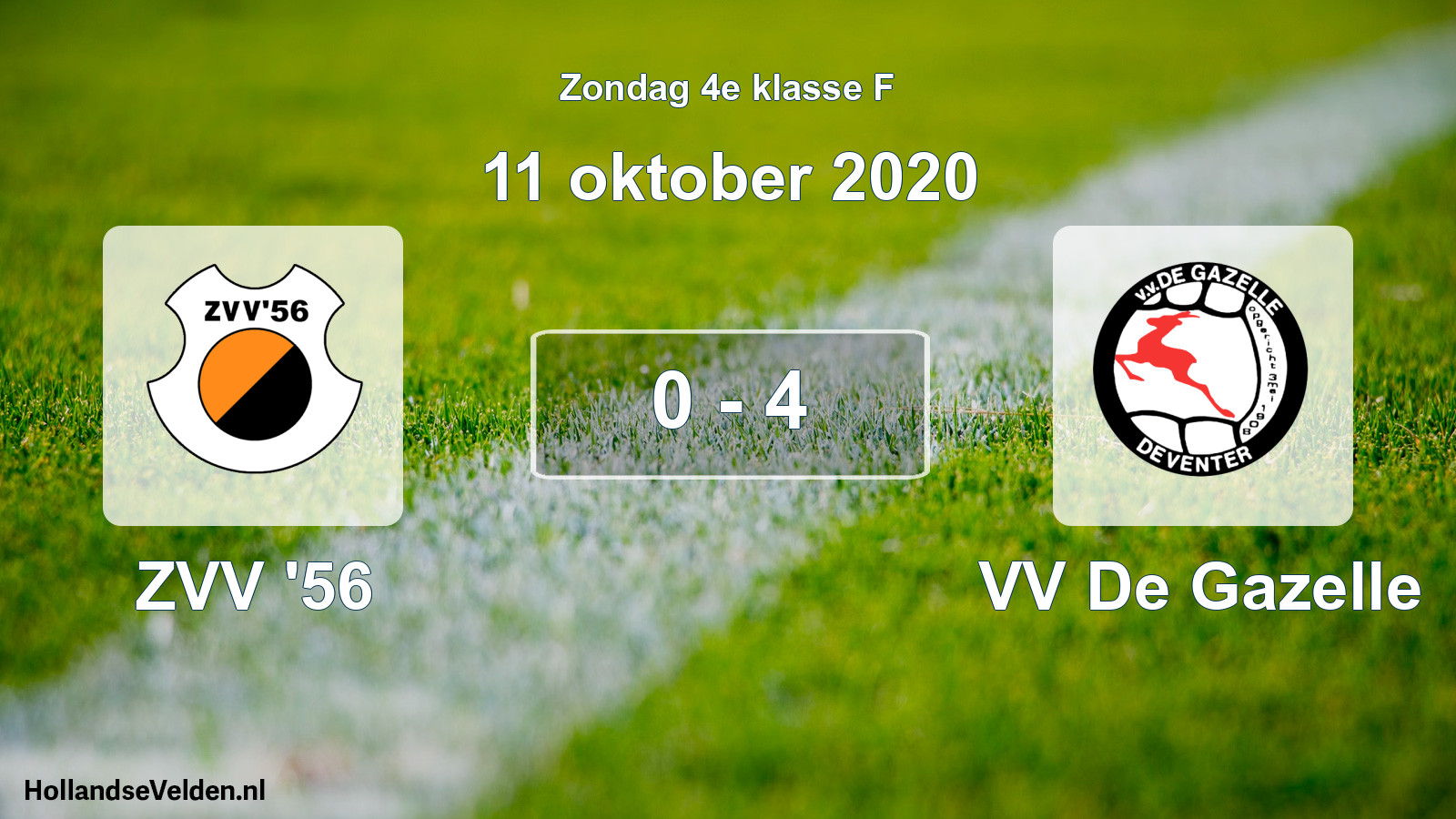 Total number of matches played: ZVV '56 - VV De Gazelle 0 - 4 (11 October 2020)