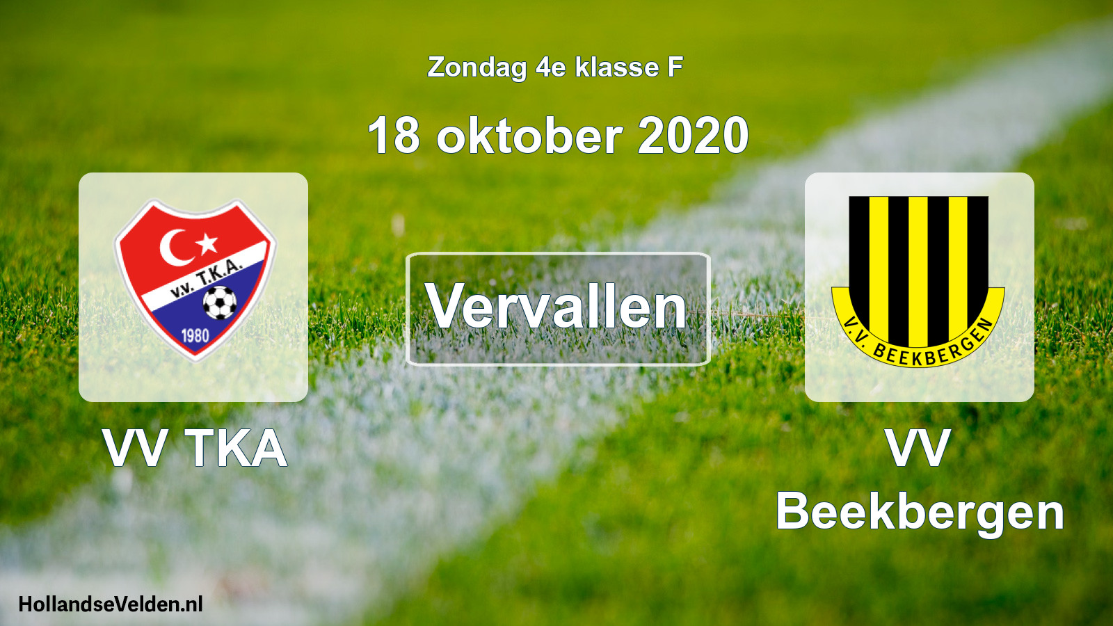 Scheduled Match: VV TKA - VV Beekbergen (18 October 2020)