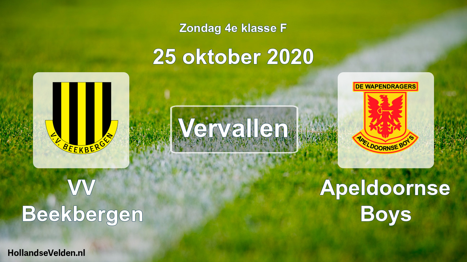 Scheduled Match: VV Beekbergen - Apeldoornse Boys (25 October 2020)