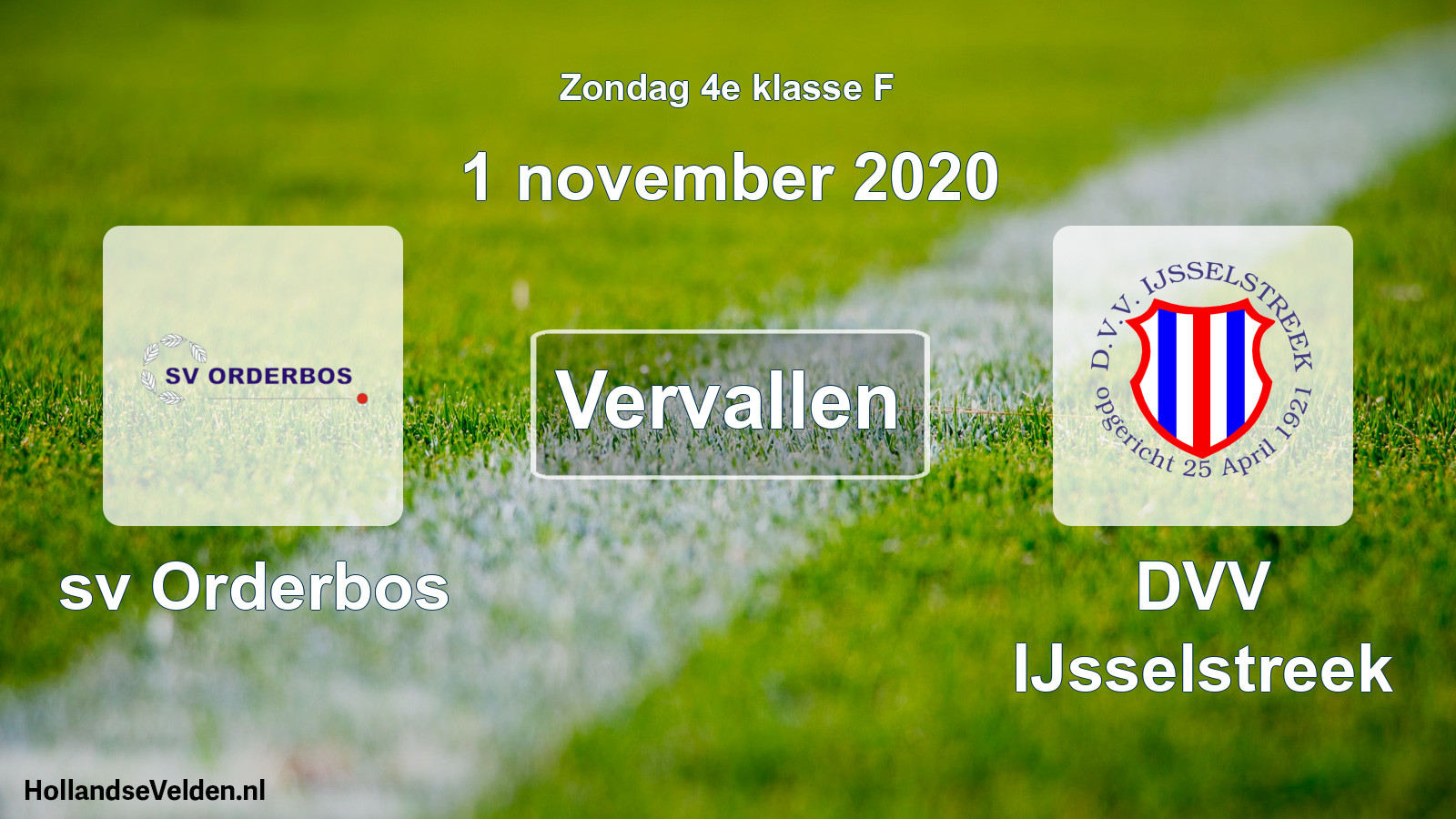 Scheduled Match: sv Orderbos - DVV IJsselstreek (1 November 2020)