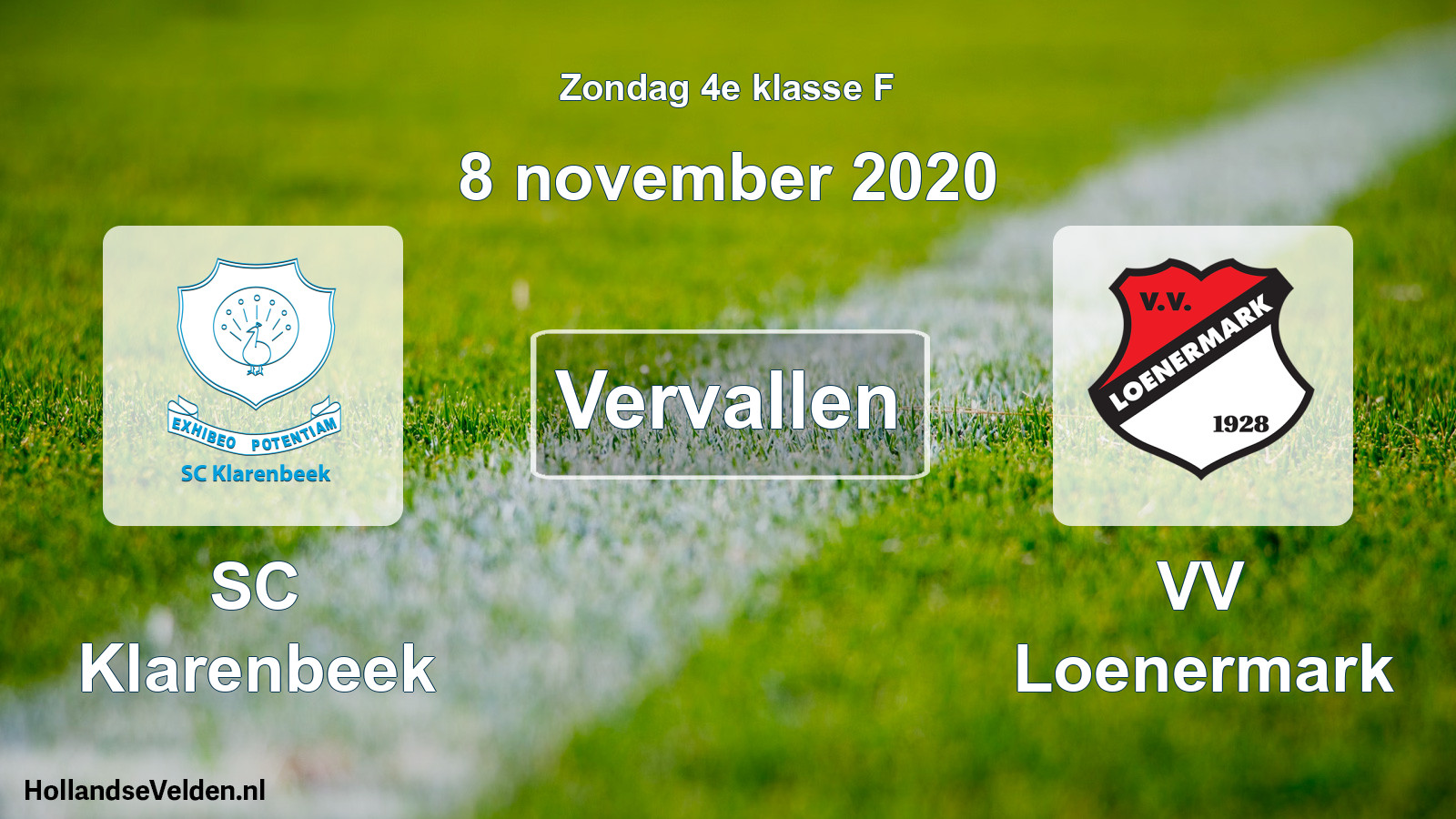 Scheduled Match: SC Klarenbeek - VV Loenermark (8 November 2020)