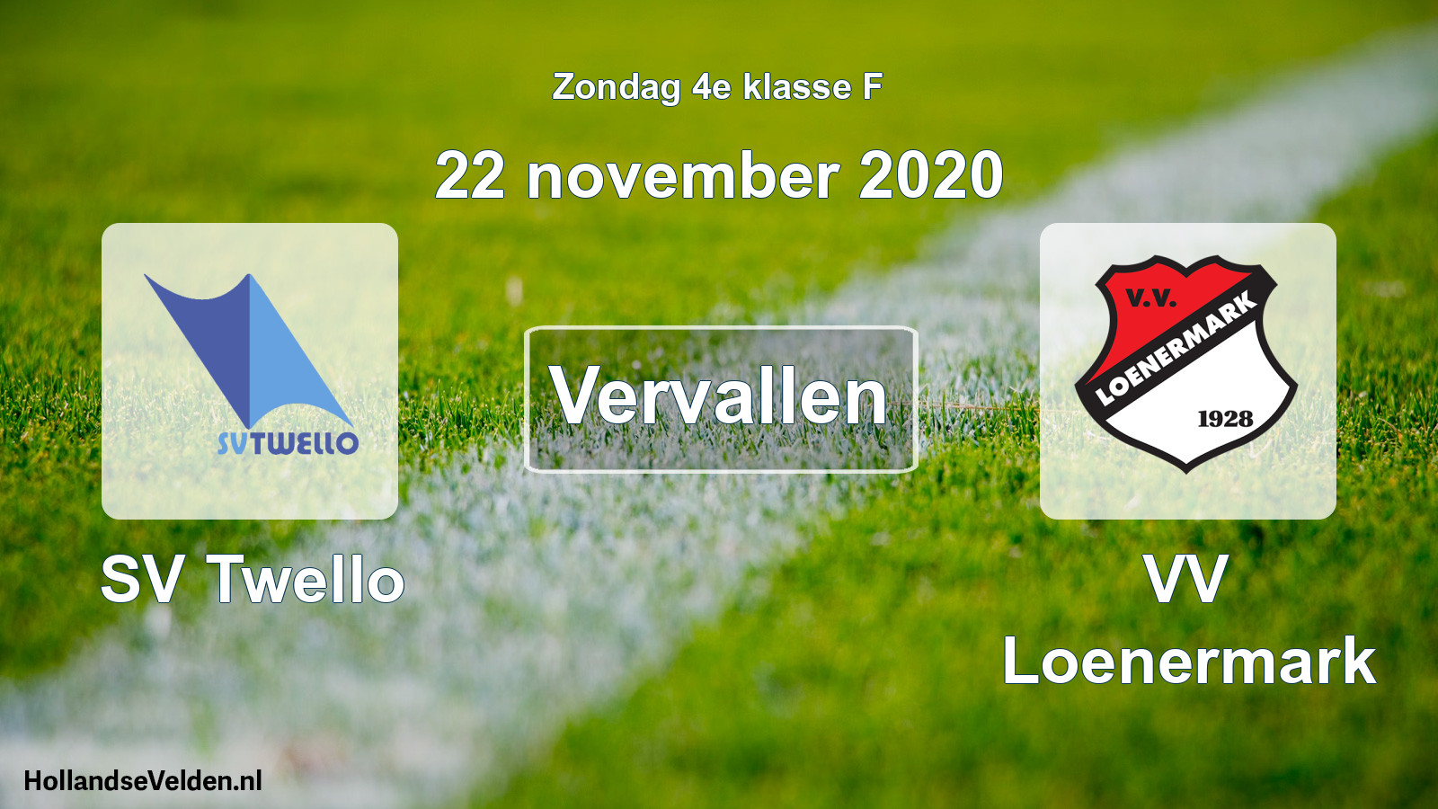 Scheduled Match: SV Twello - VV Loenermark (22 November 2020)