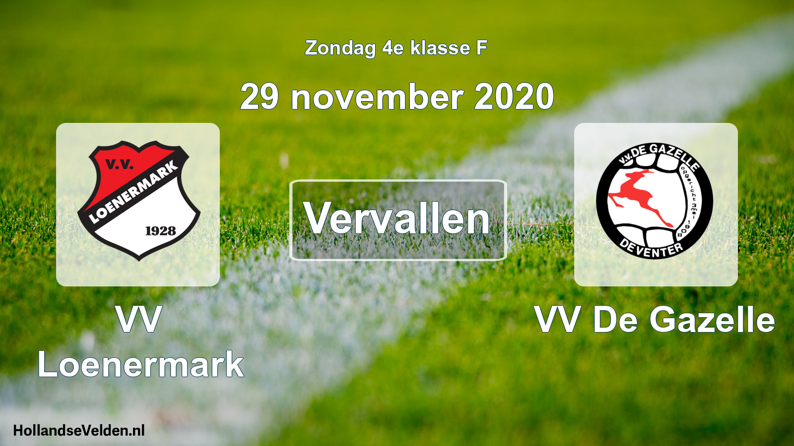 Scheduled Match: VV Loenermark - VV De Gazelle (29 November 2020)