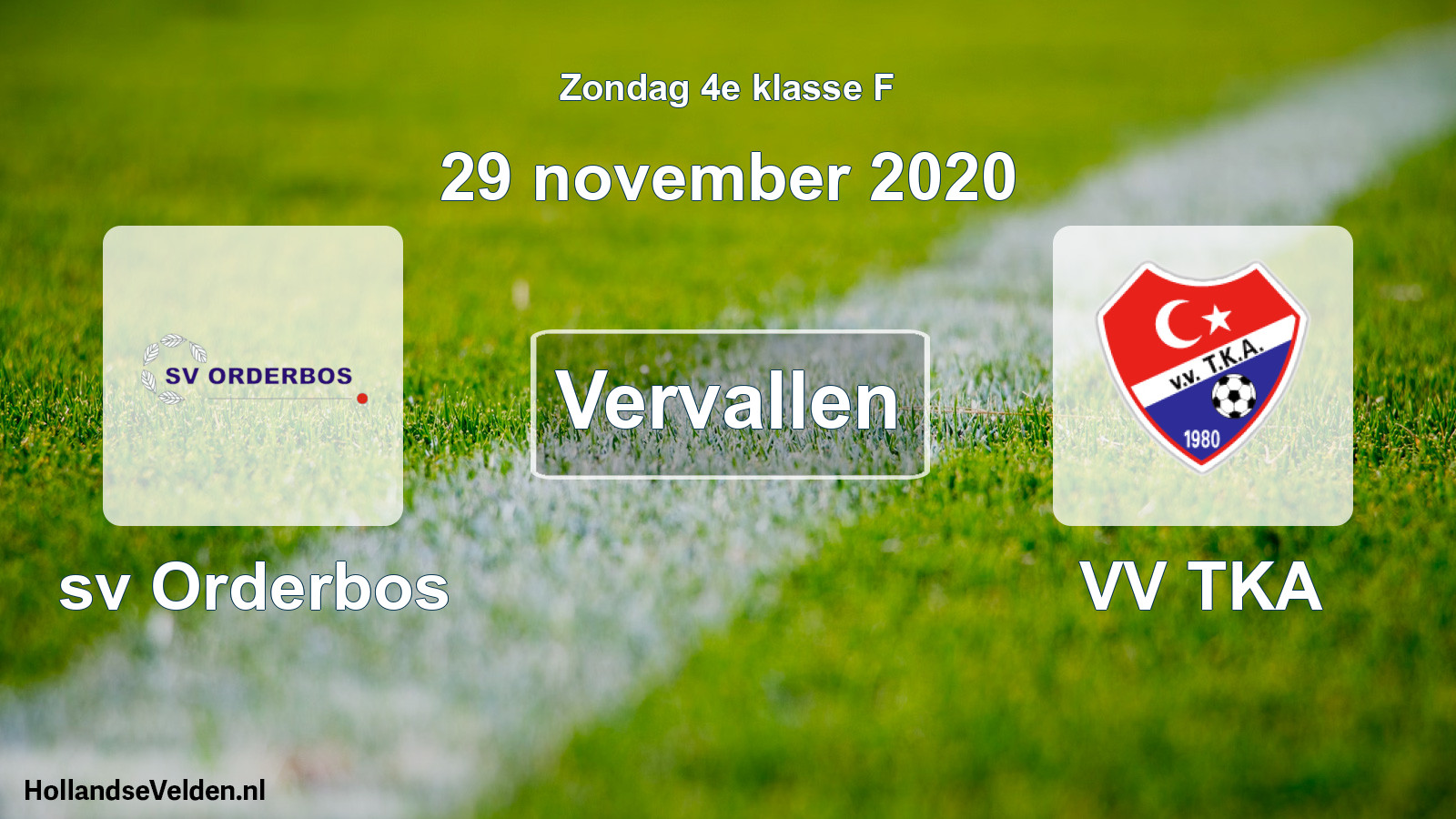Scheduled Match: sv Orderbos - VV TKA (29 November 2020)