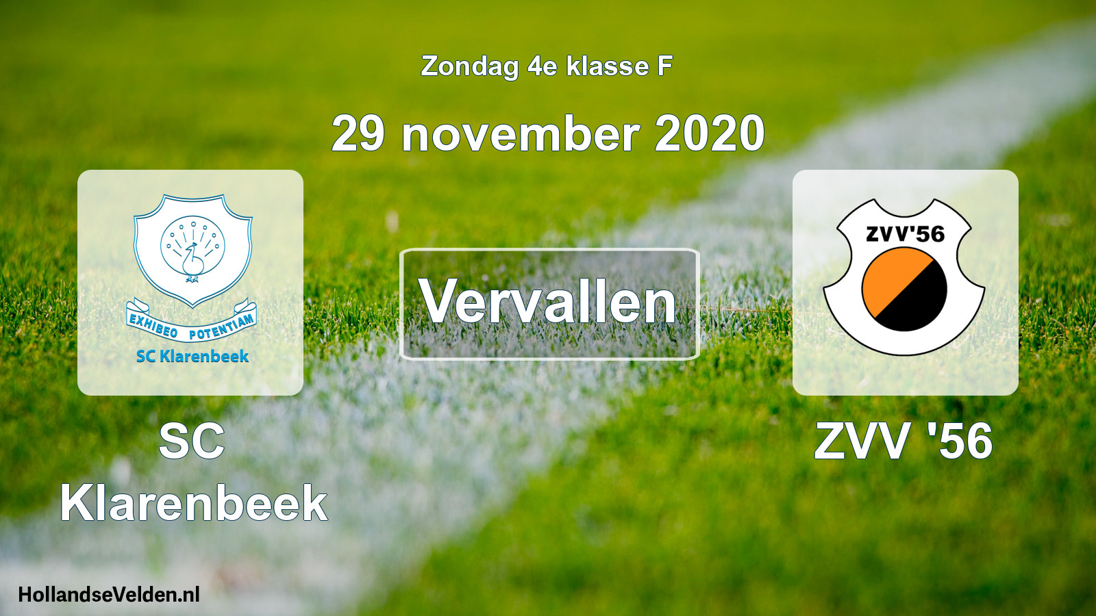 Scheduled Match: SC Klarenbeek - ZVV '56 (29 November 2020)