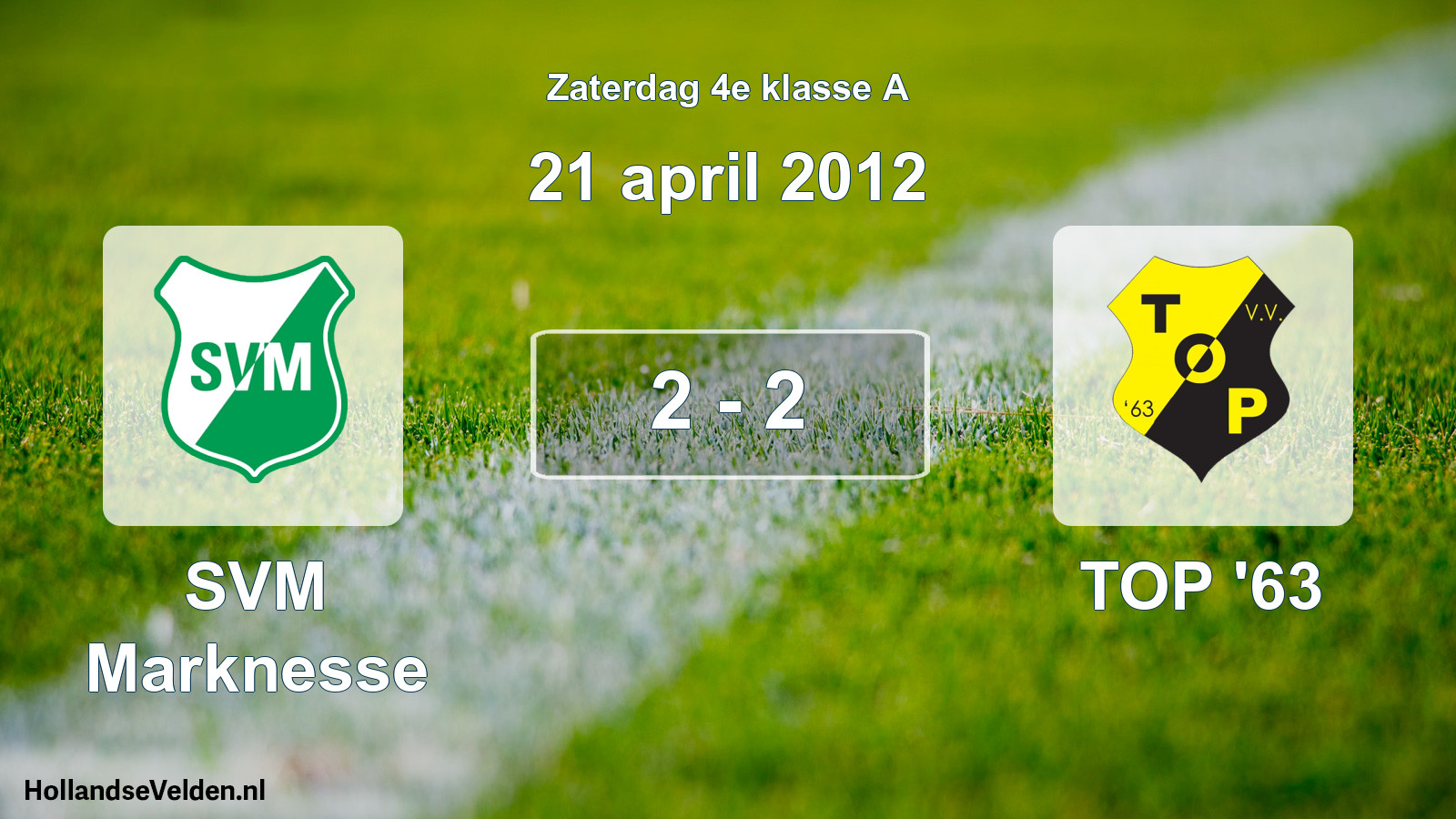 Total number of matches played: SVM Marknesse - TOP '63 2 - 2 (21 April 2012)