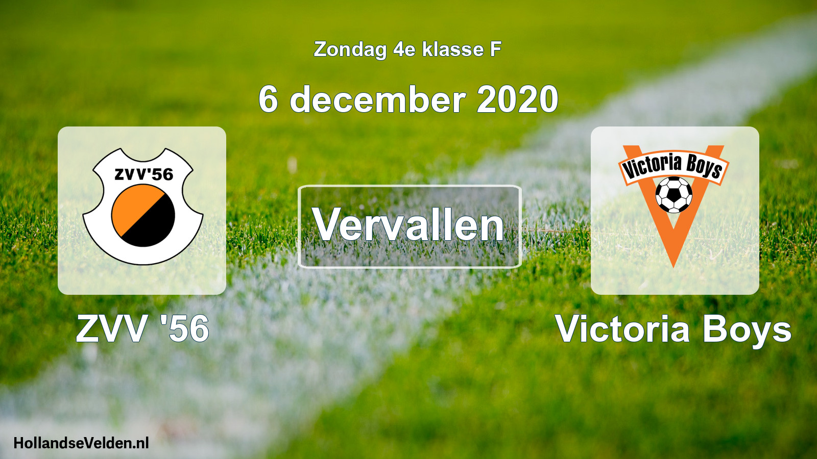 Scheduled Match: ZVV '56 - Victoria Boys (6 December 2020)