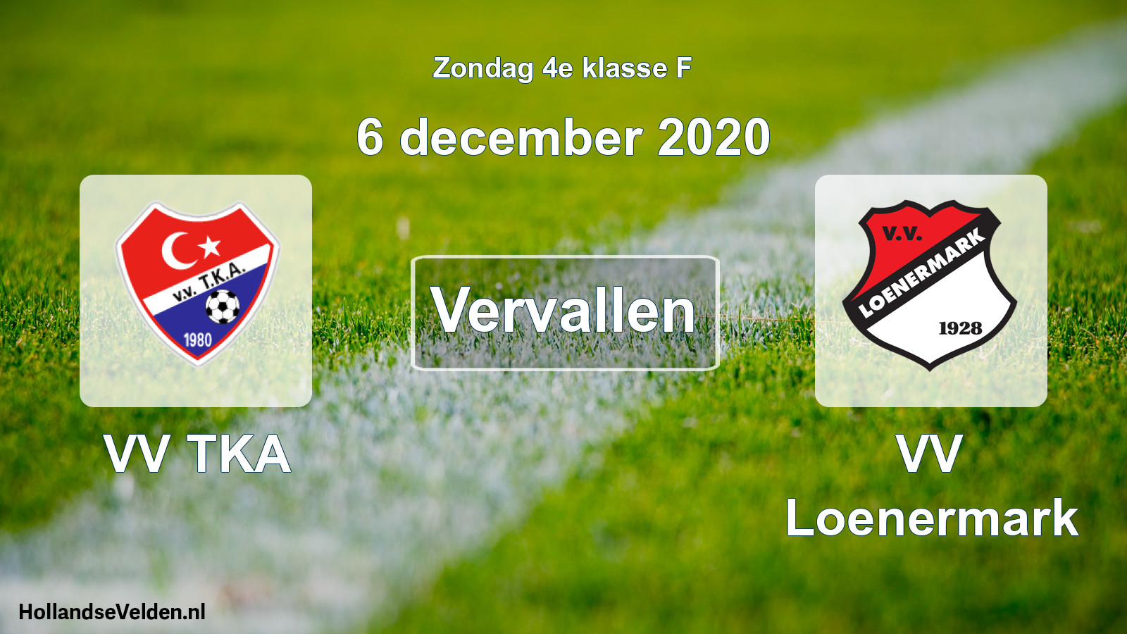 Scheduled Match: VV TKA - VV Loenermark (6 December 2020)