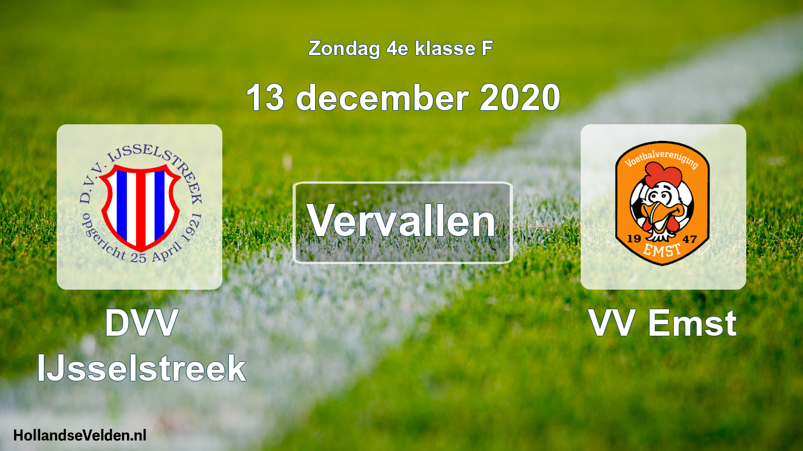Scheduled Match: DVV IJsselstreek - VV Emst (13 December 2020)