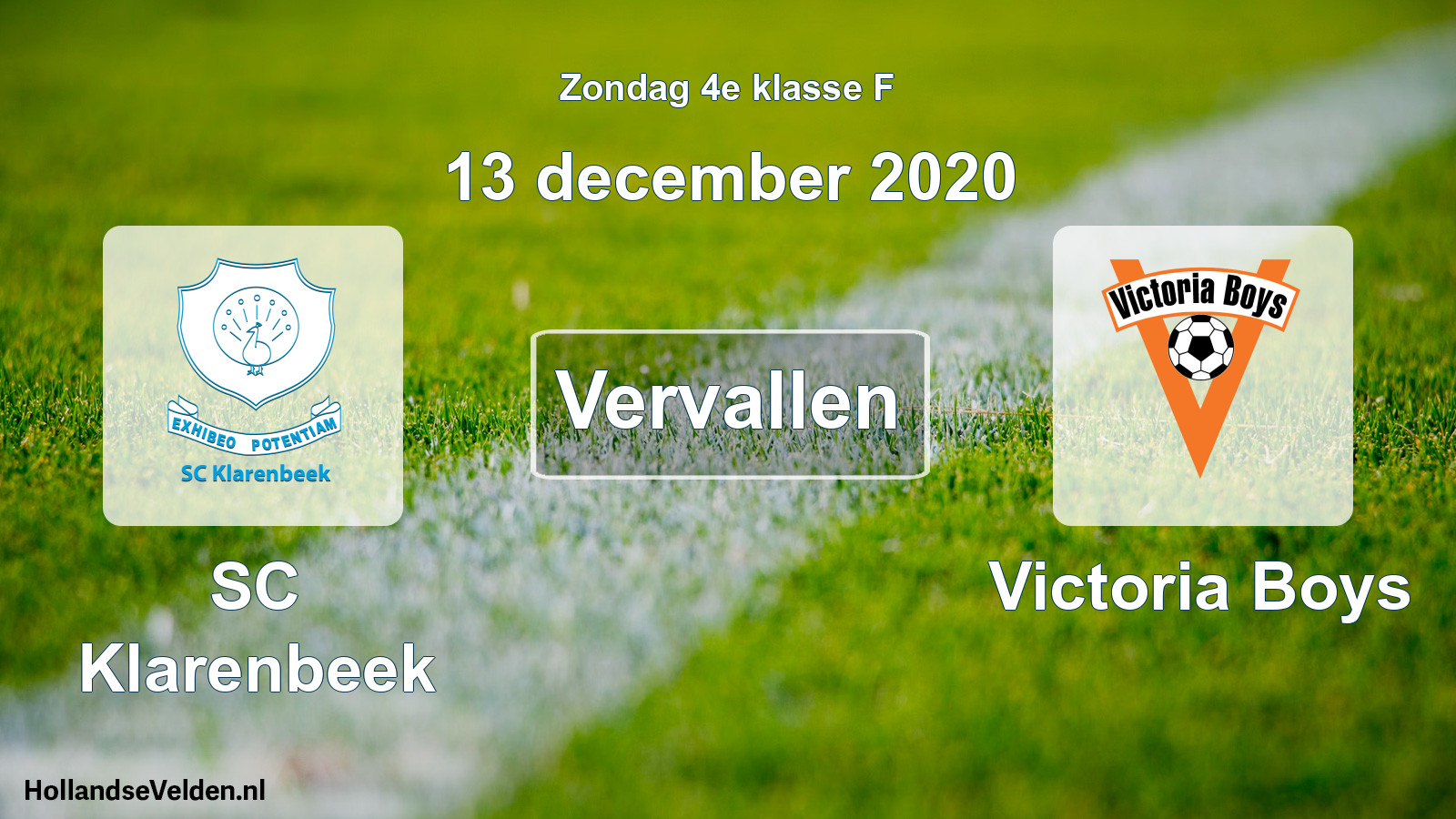 Scheduled Match: SC Klarenbeek - Victoria Boys (13 December 2020)