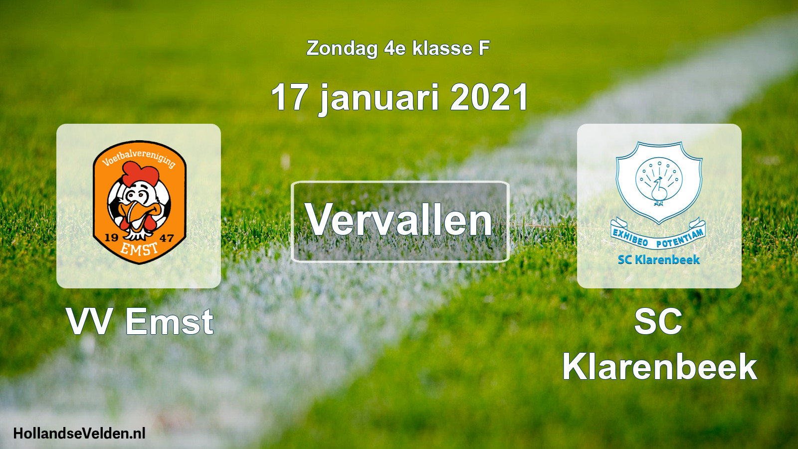 Scheduled Match: VV Emst - SC Klarenbeek (17 January 2021)