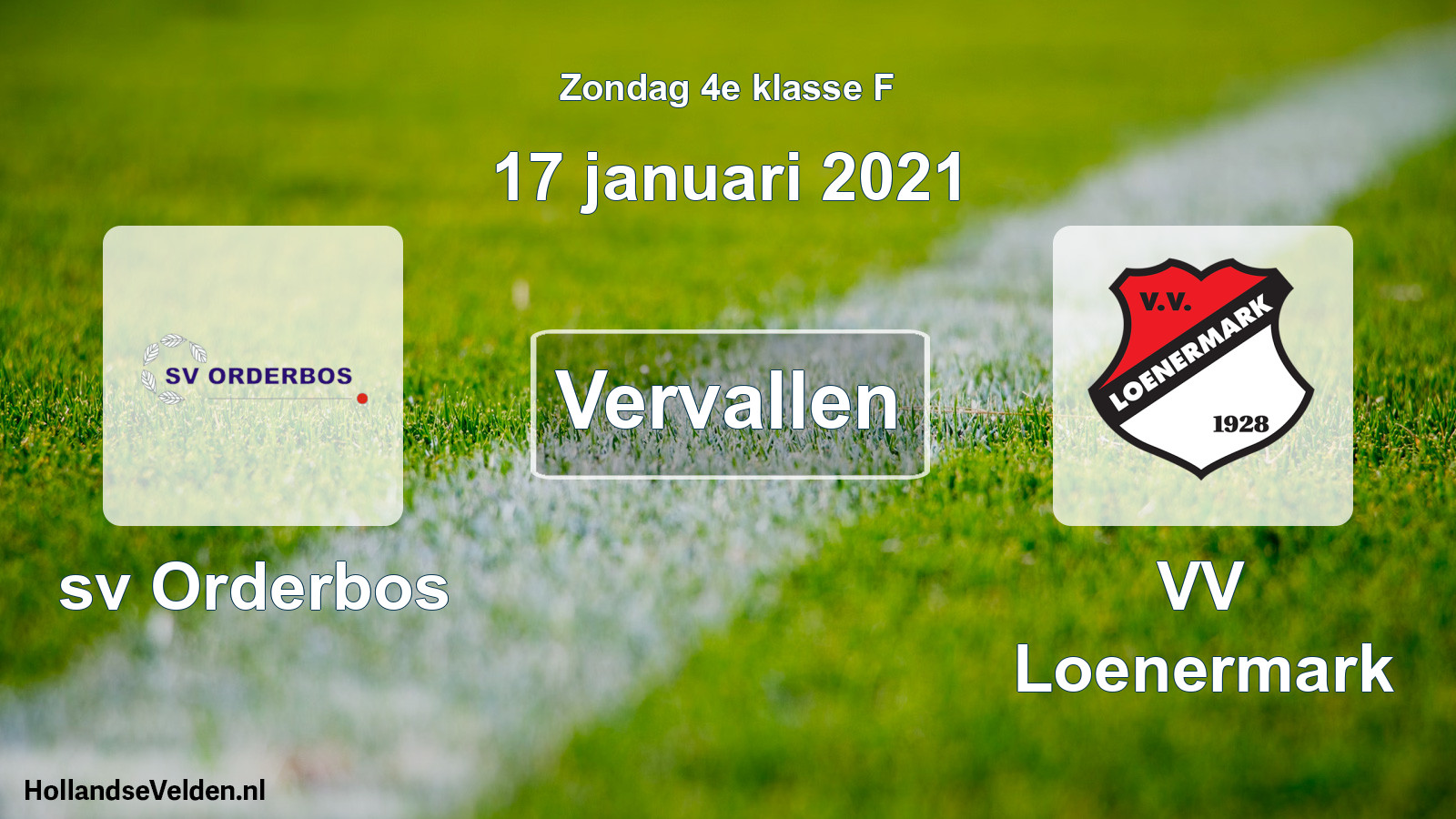 Scheduled Match: sv Orderbos - VV Loenermark (17 January 2021)