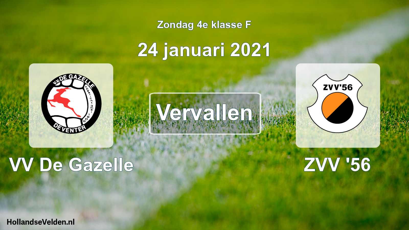 Scheduled Match: VV De Gazelle - ZVV '56 (24 January 2021)