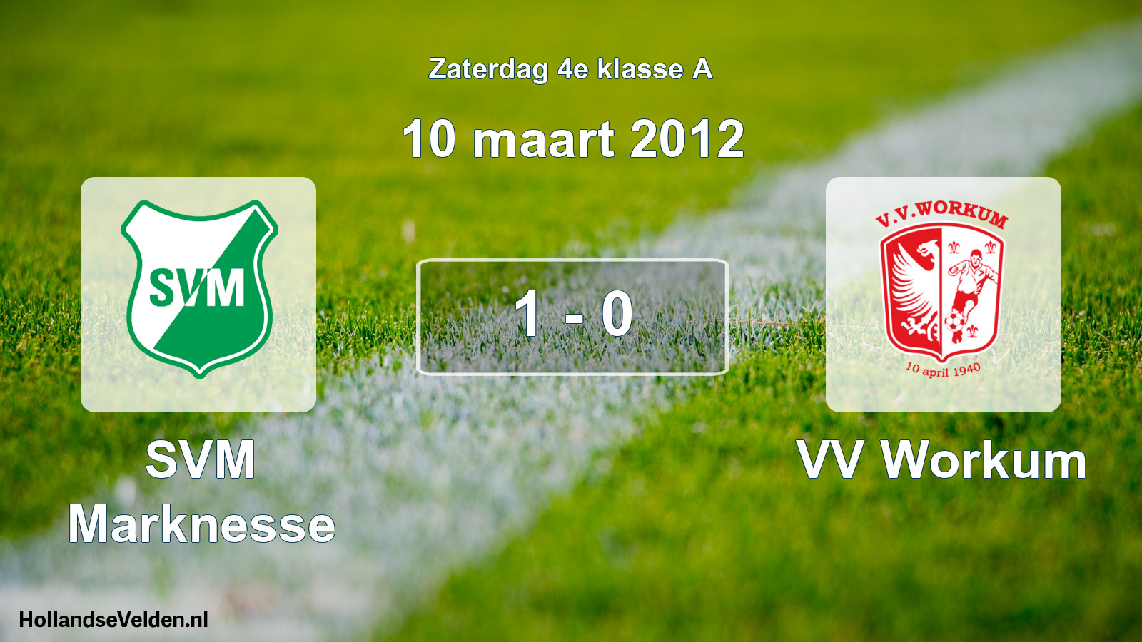Total number of matches played: SVM Marknesse - VV Workum 1 - 0 (10 March 2012)