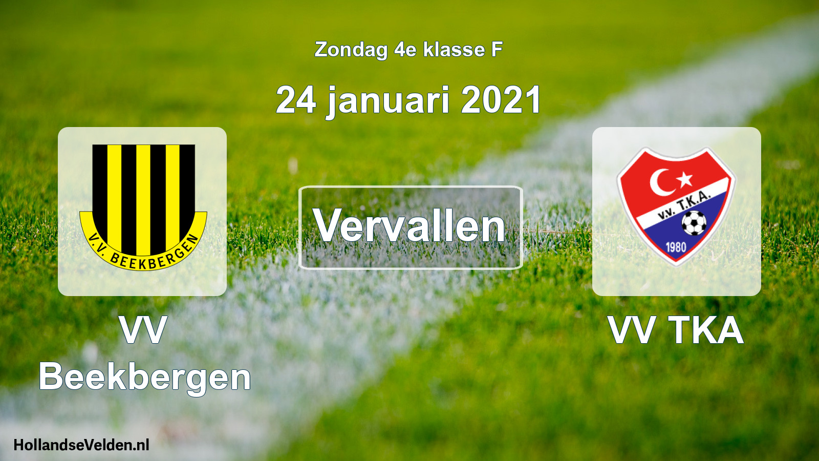 Scheduled Match: VV Beekbergen - VV TKA (24 January 2021)