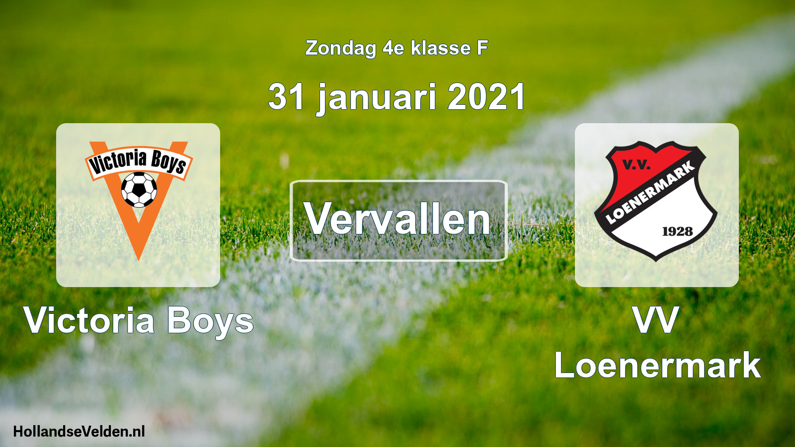 Scheduled Match: Victoria Boys - VV Loenermark (31 January 2021)