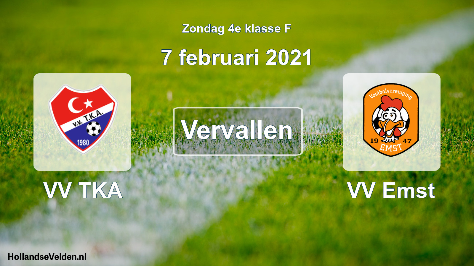 Scheduled Match: VV TKA - VV Emst (7 February 2021)