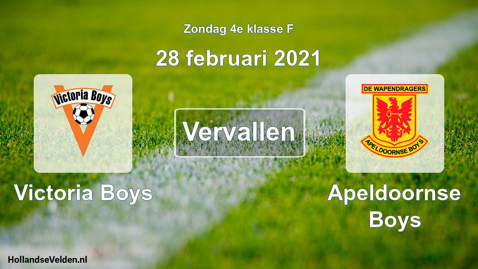 Scheduled Match: Victoria Boys - Apeldoornse Boys (28 February 2021)