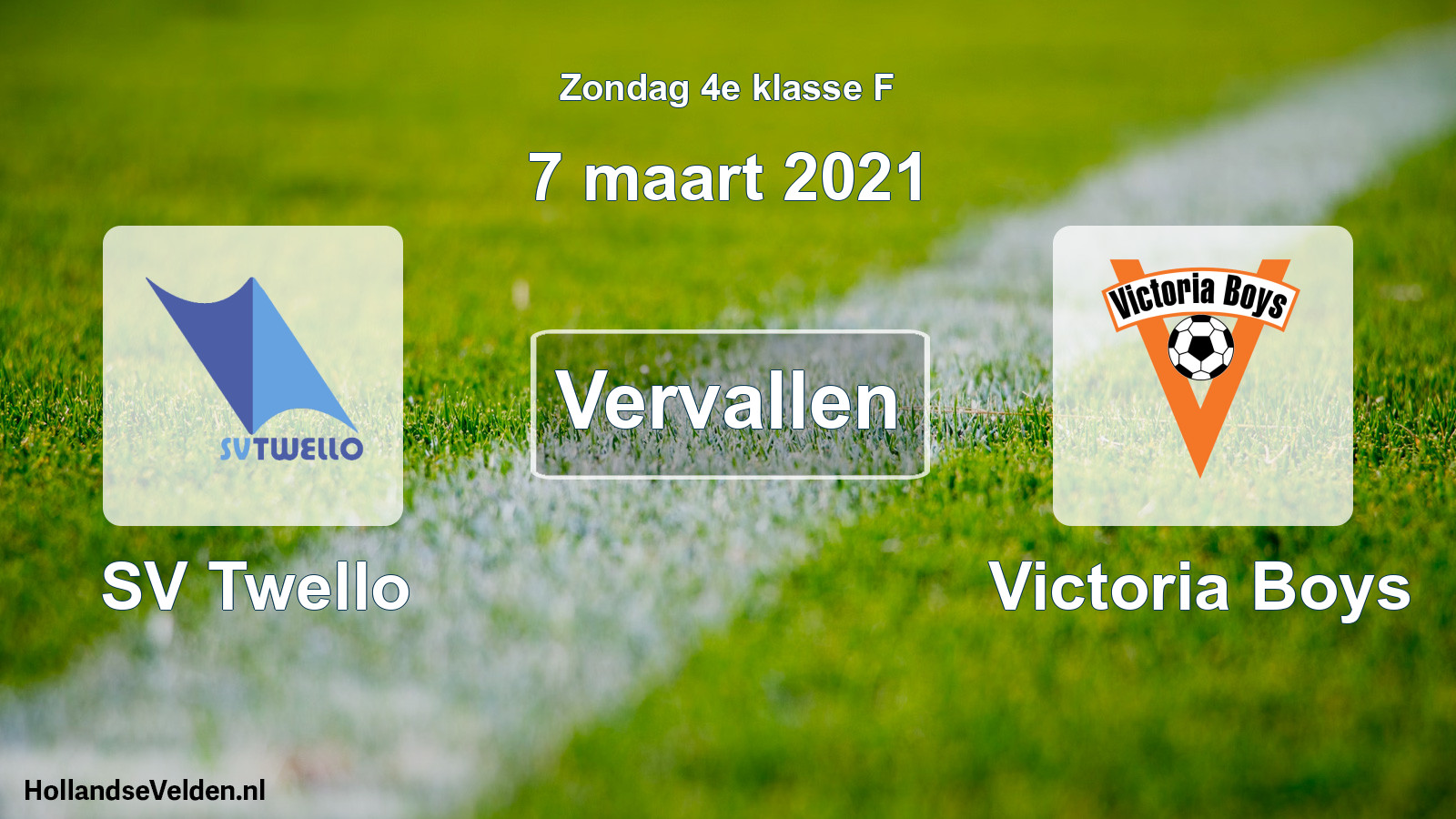 Scheduled Match: SV Twello - Victoria Boys (7 March 2021)