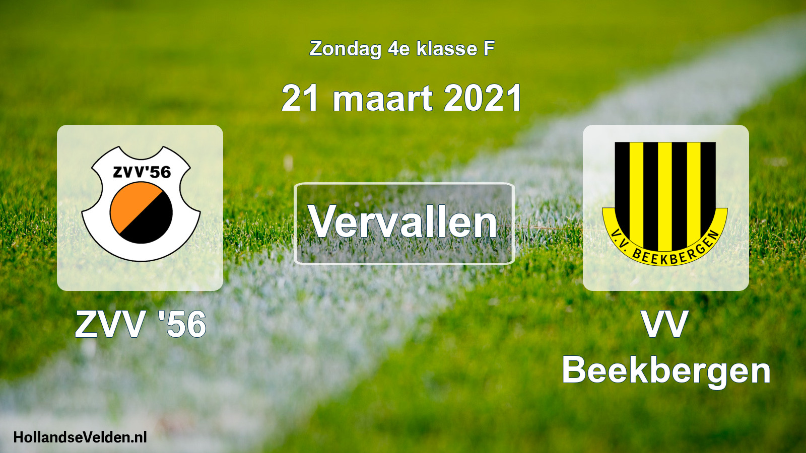 Scheduled Match: ZVV '56 - VV Beekbergen (21 March 2021)