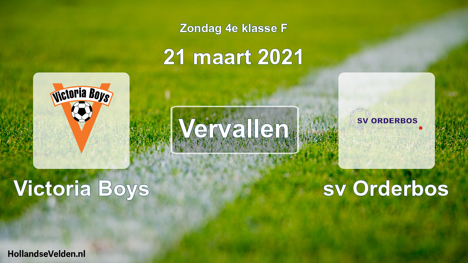 Scheduled Match: Victoria Boys - sv Orderbos (21 March 2021)
