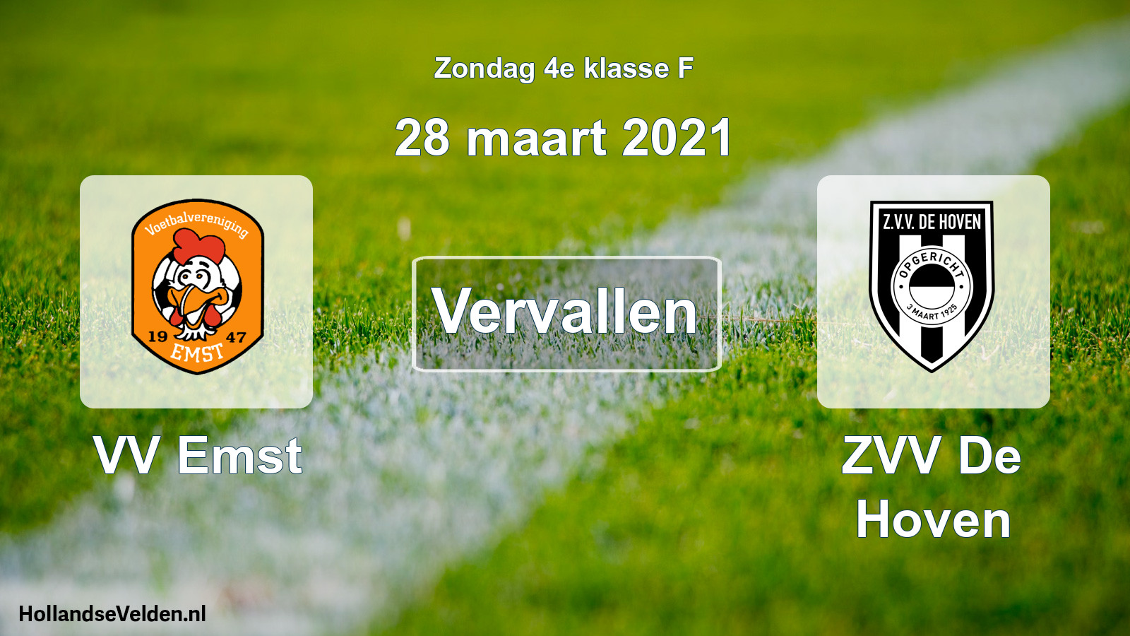 Scheduled Match: VV Emst - ZVV De Hoven (28 March 2021)