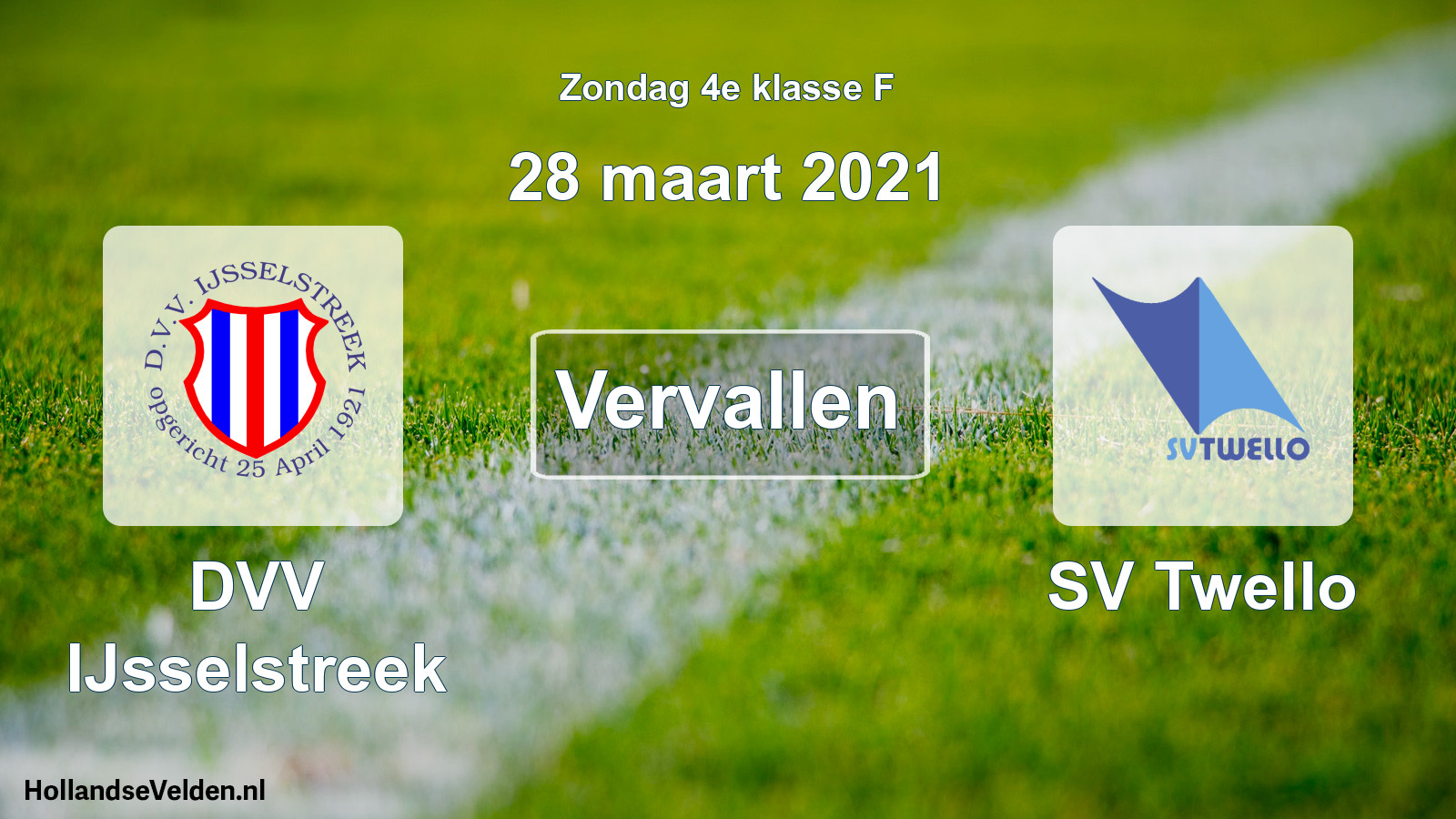 Scheduled Match: DVV IJsselstreek - SV Twello (28 March 2021)