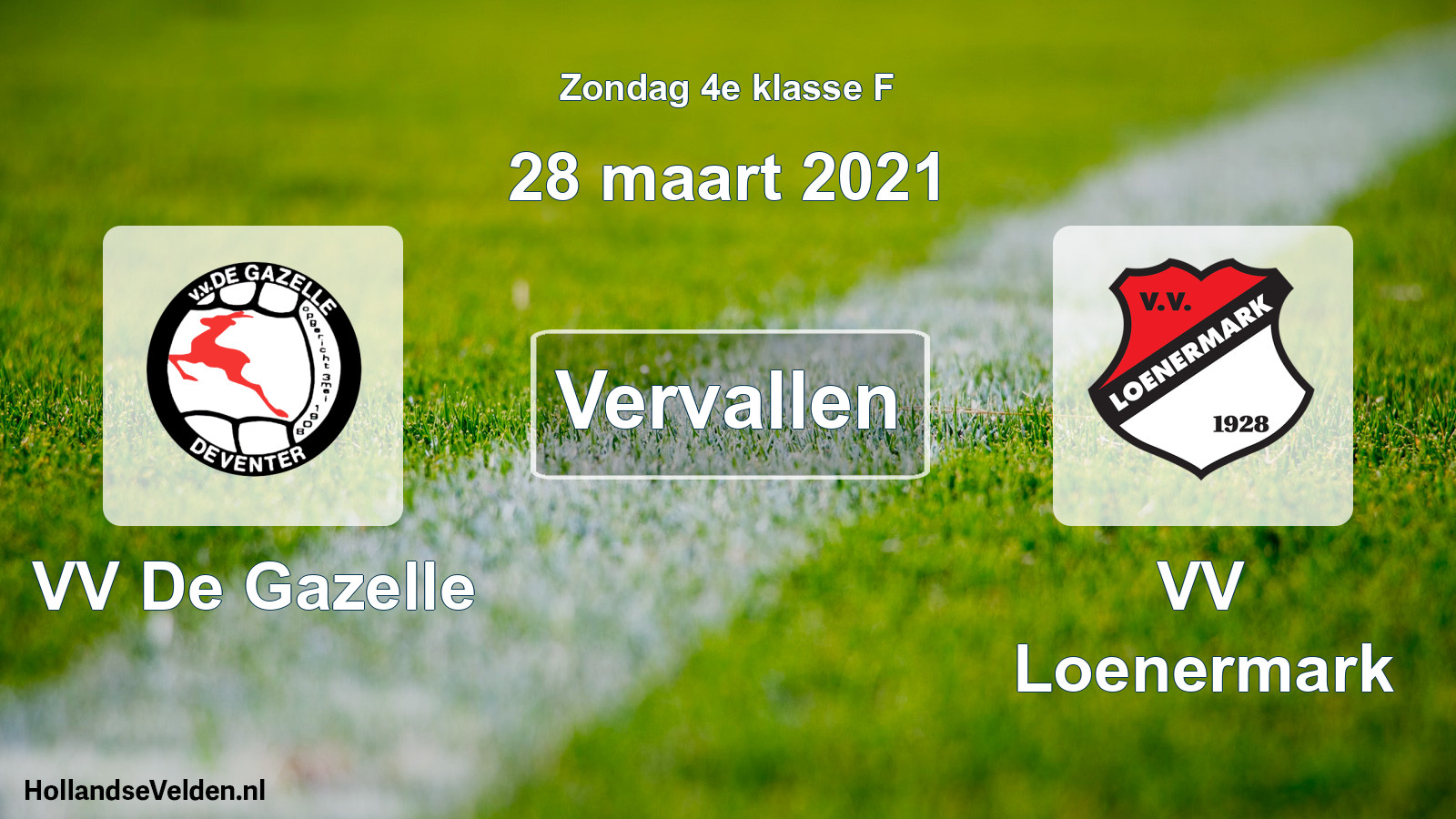 Scheduled Match: VV De Gazelle - VV Loenermark (28 March 2021)