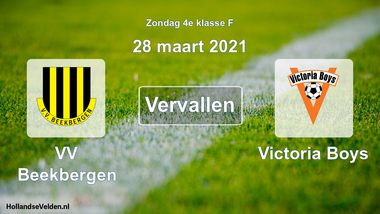 Scheduled Match: VV Beekbergen - Victoria Boys (28 March 2021)