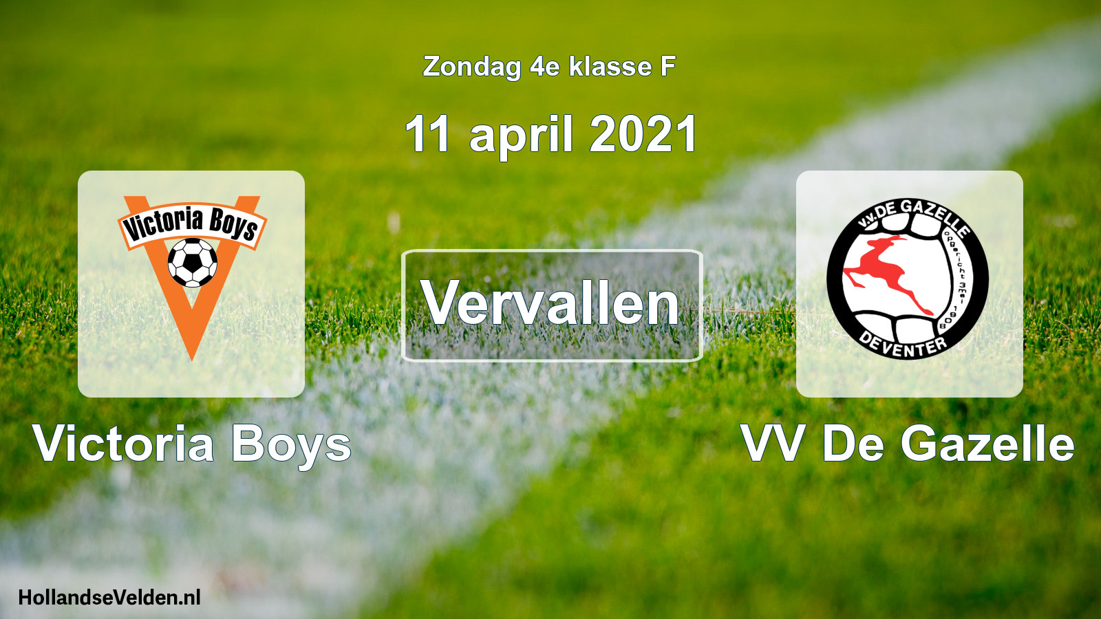 Scheduled Match: Victoria Boys - VV De Gazelle (11 April 2021)
