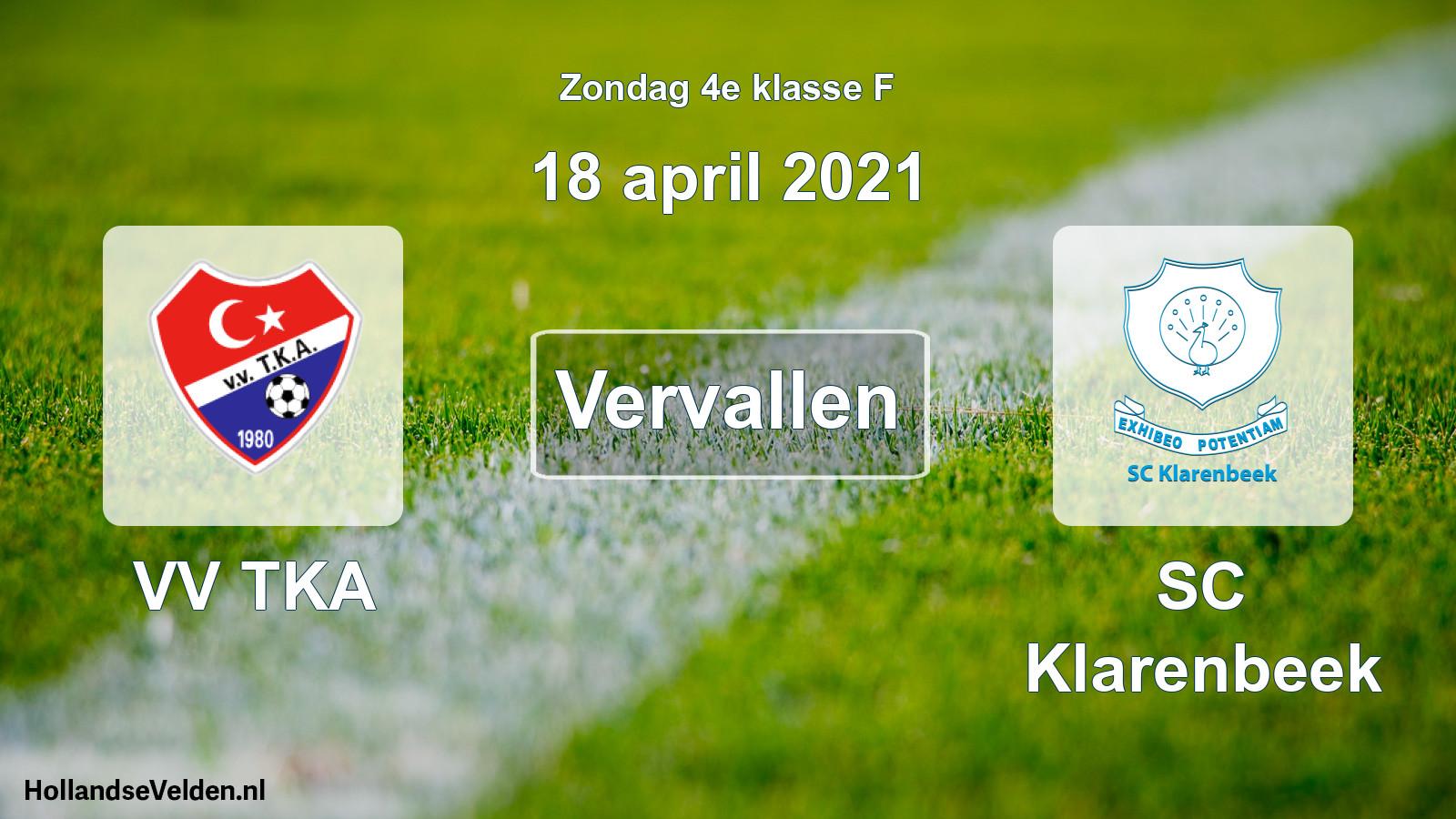Scheduled Match: VV TKA - SC Klarenbeek (18 April 2021)