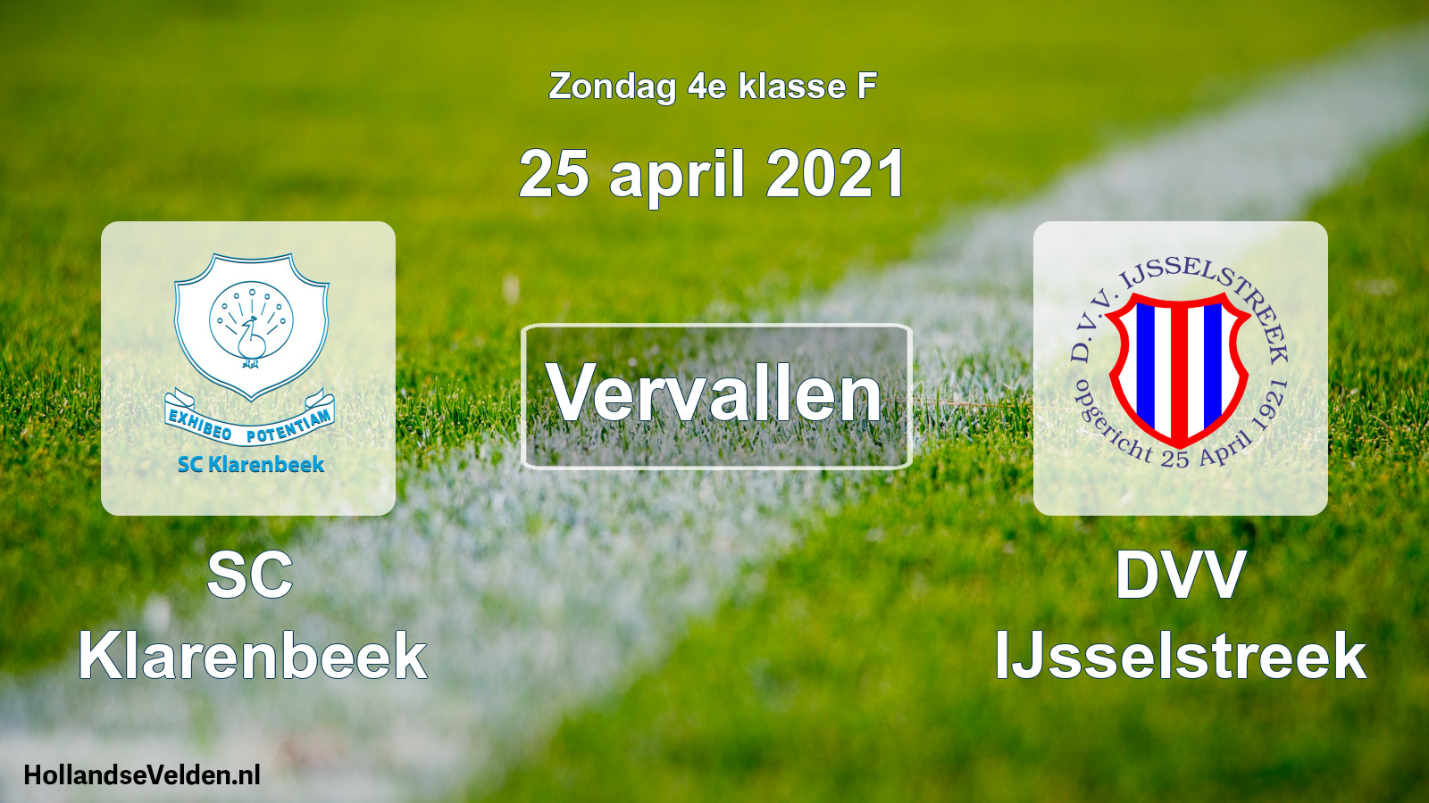 Scheduled Match: SC Klarenbeek - DVV IJsselstreek (25 April 2021)