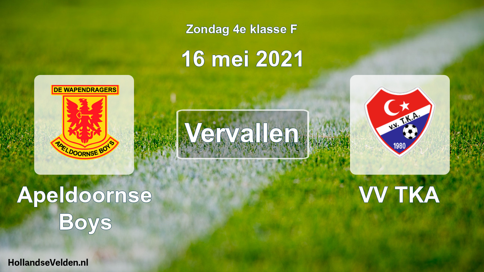 Scheduled Match: Apeldoornse Boys - VV TKA (16 May 2021)