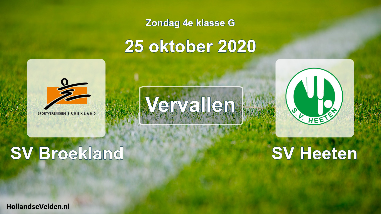 Scheduled Match: SV Broekland - SV Heeten (25 October 2020)