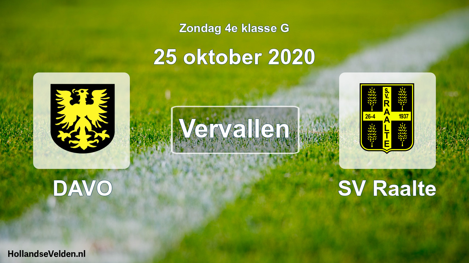 Scheduled Match: DAVO - SV Raalte (25 October 2020)