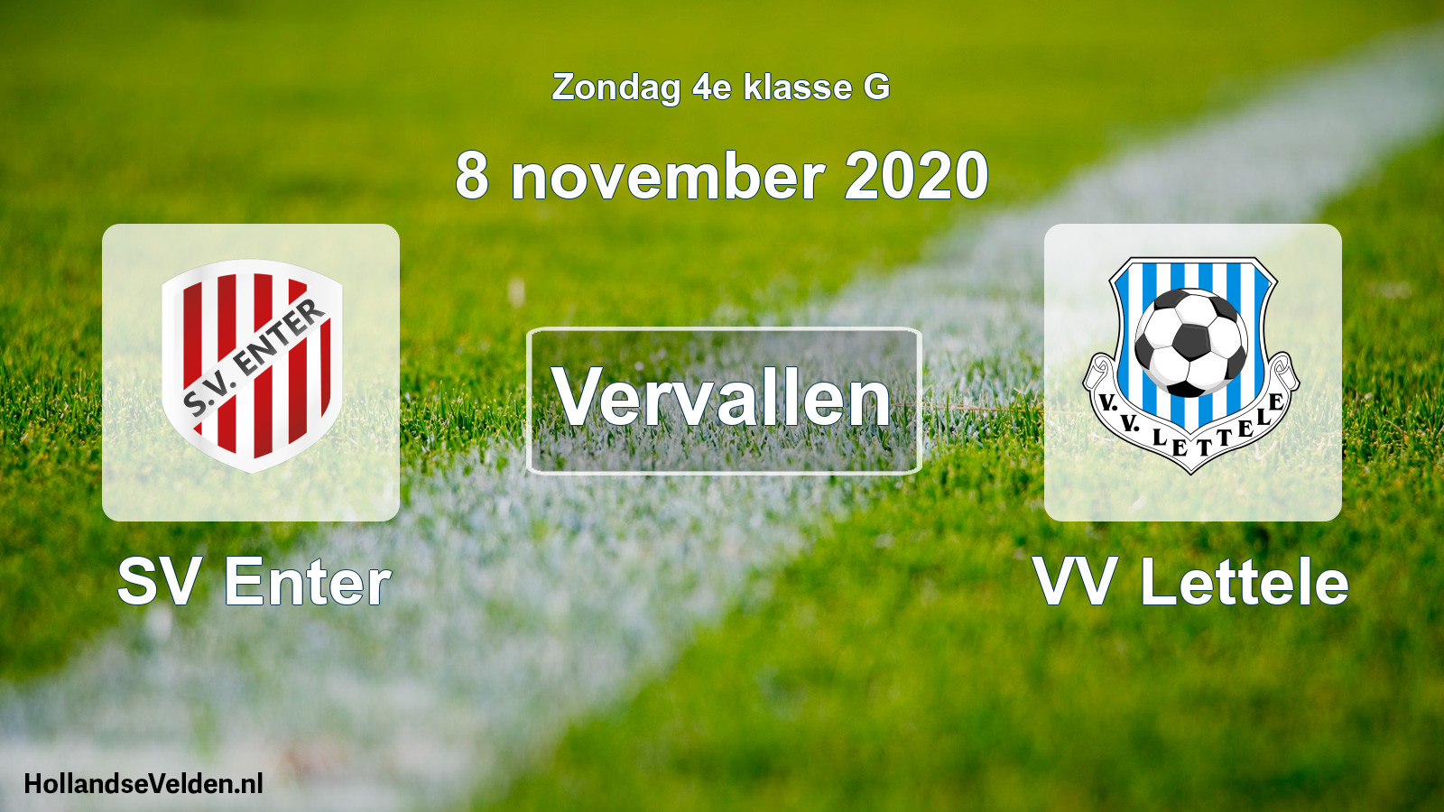 Scheduled Match: SV Enter - VV Lettele (8 November 2020)