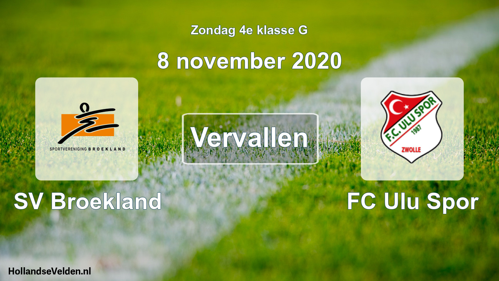 Scheduled Match: SV Broekland - FC Ulu Spor (8 November 2020)