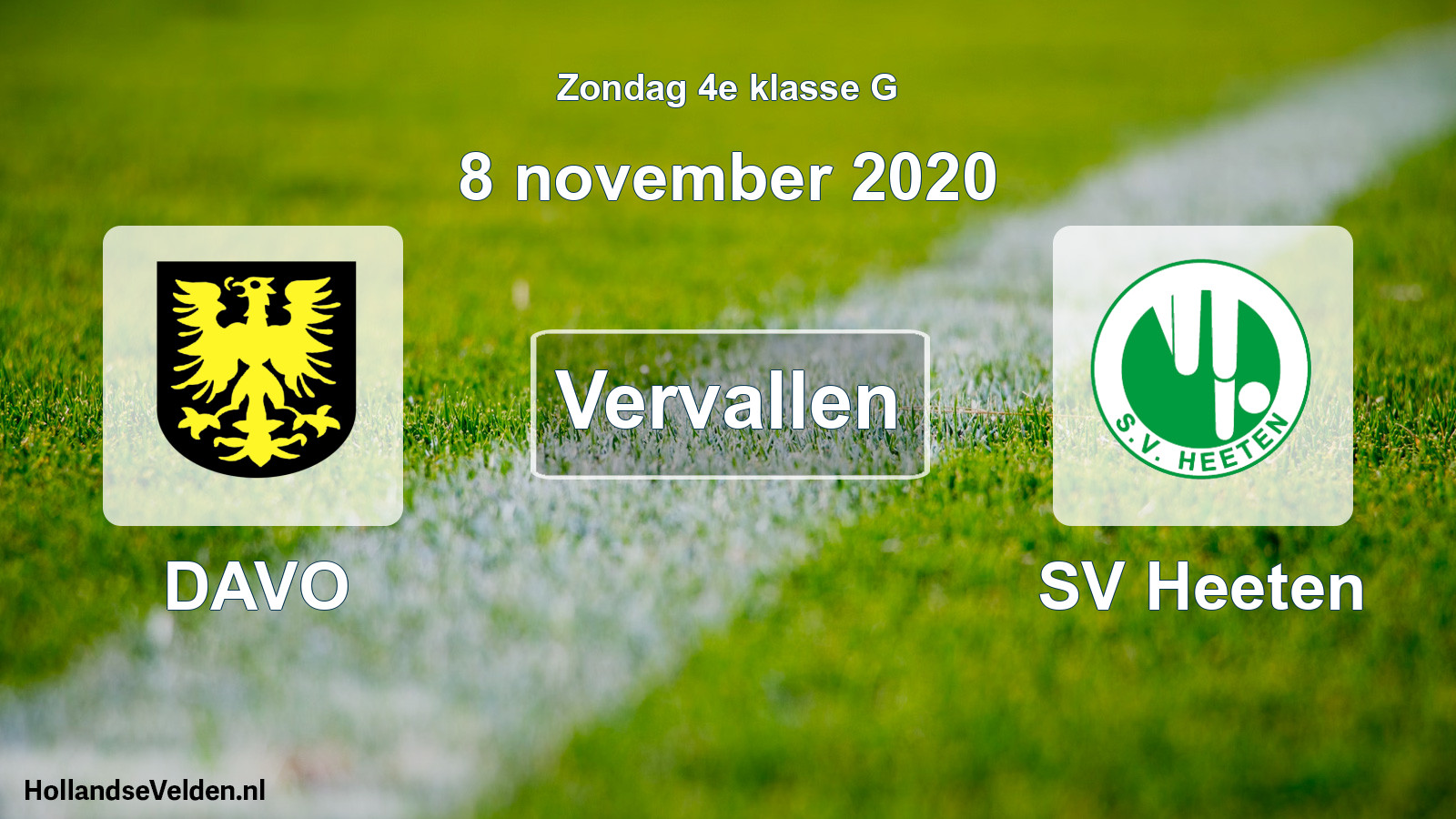 Scheduled Match: DAVO - SV Heeten (8 November 2020)