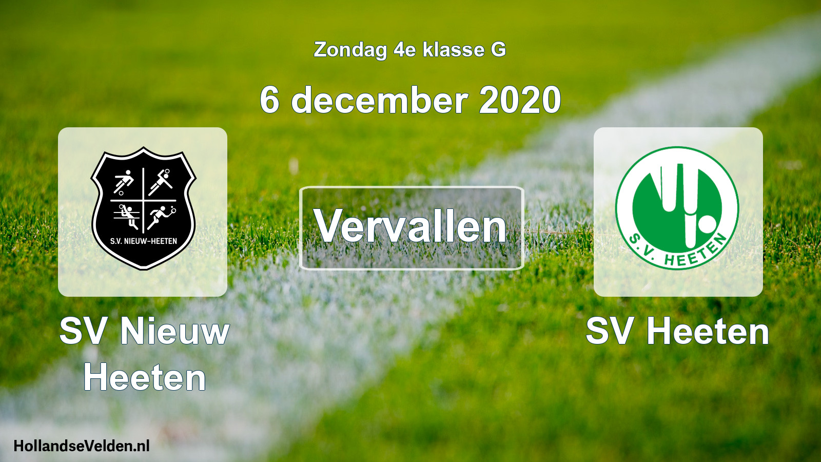 Scheduled Match: SV Nieuw Heeten - SV Heeten (6 December 2020)
