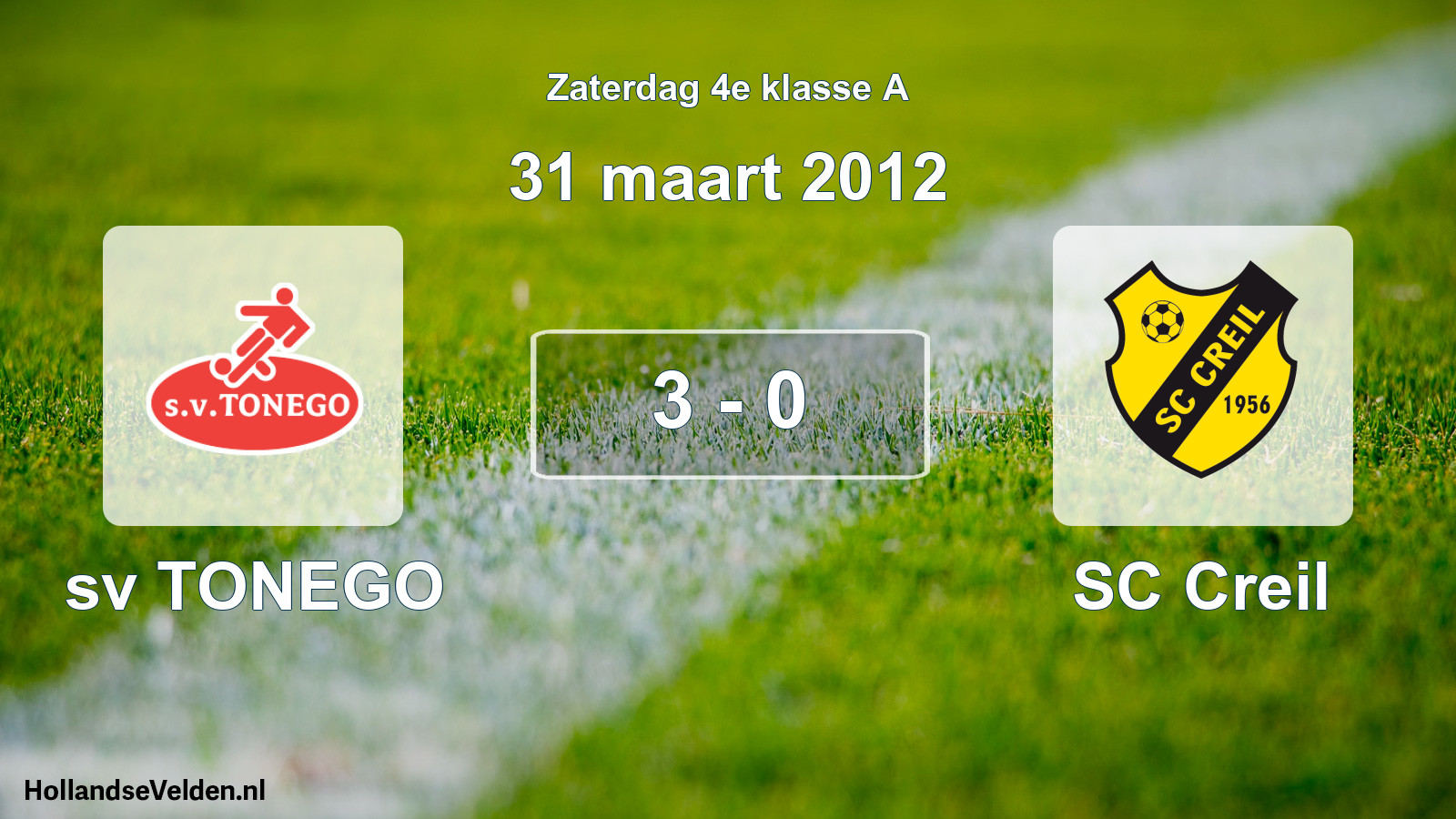 Total number of matches played: sv TONEGO - SC Creil 3 - 0 (31 March 2012)